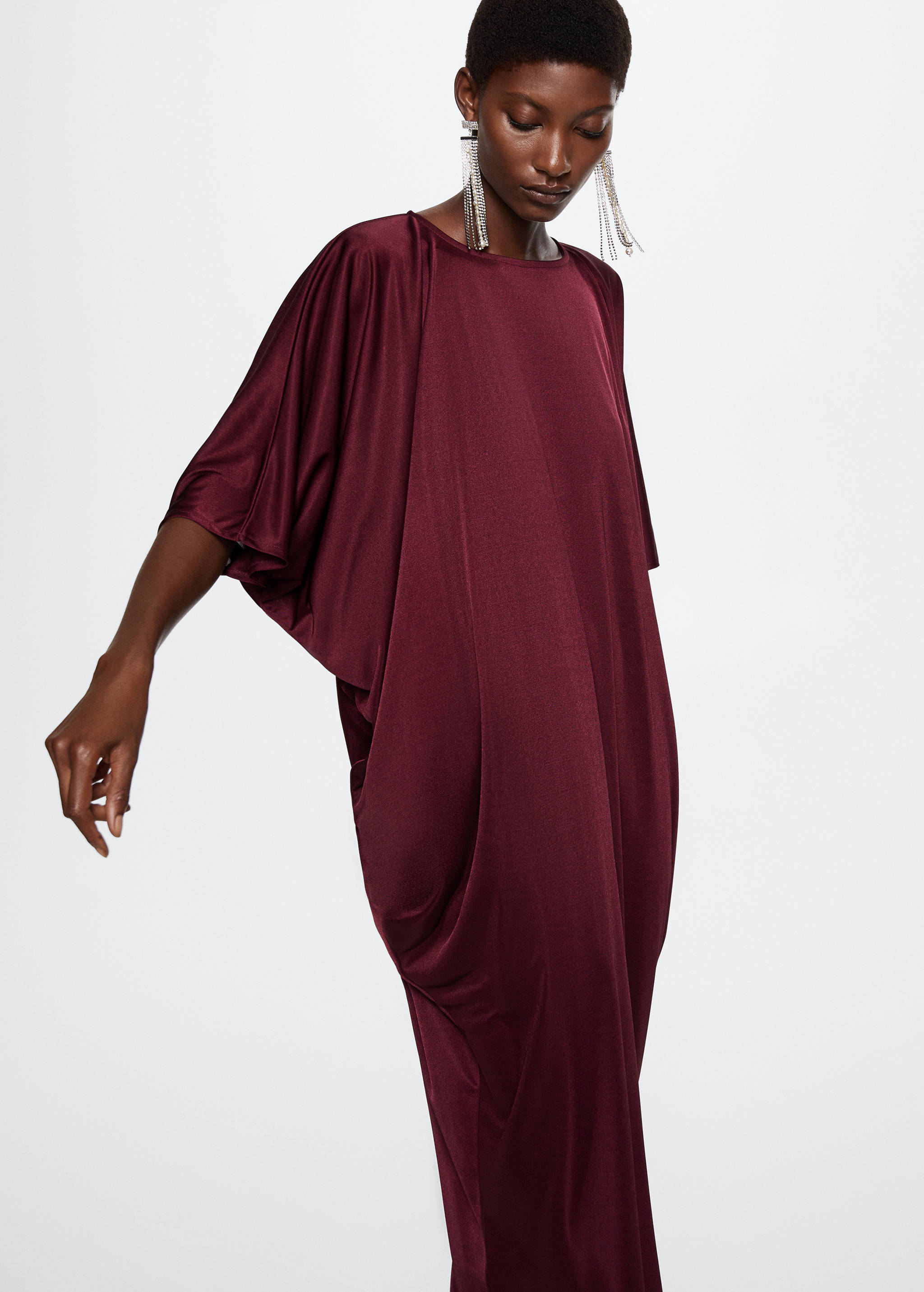 Fließendes Satinkleid - Mittlere Ansicht