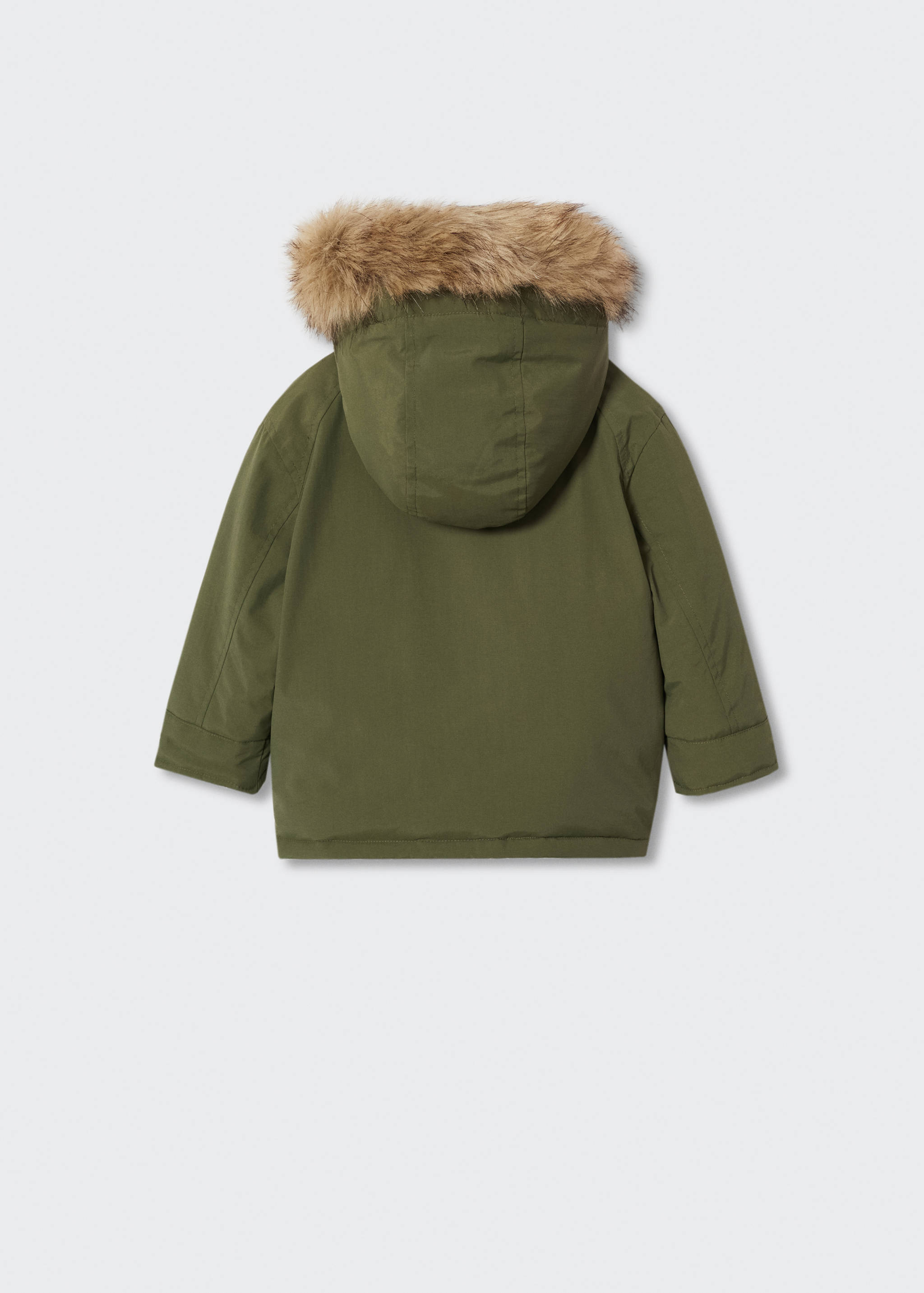 Anorak with shearling-effect hood - Reverse of the article