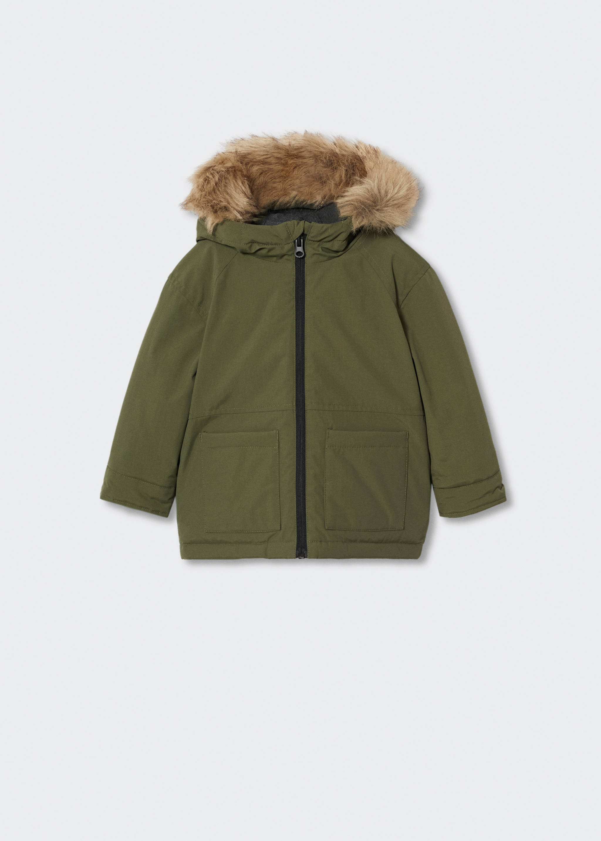 Anorak with shearling-effect hood - Article without model