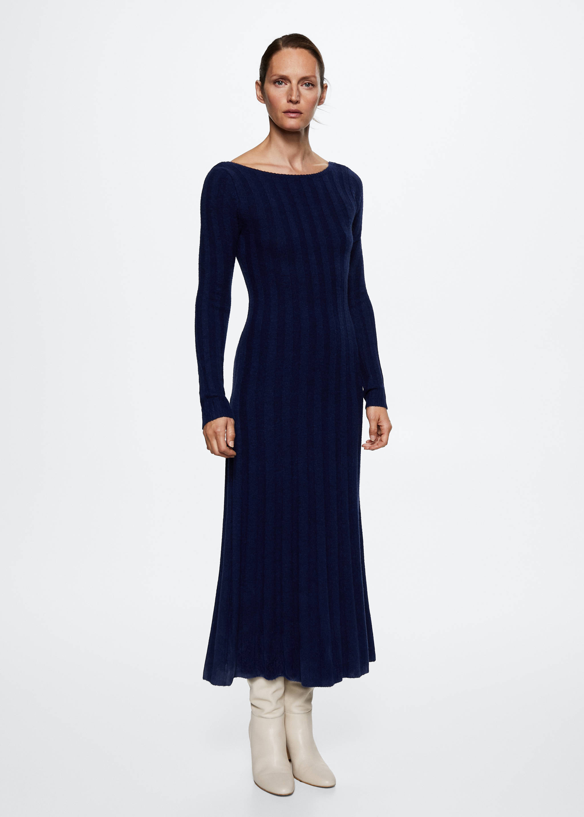 Vestit midi canalé - Pla general