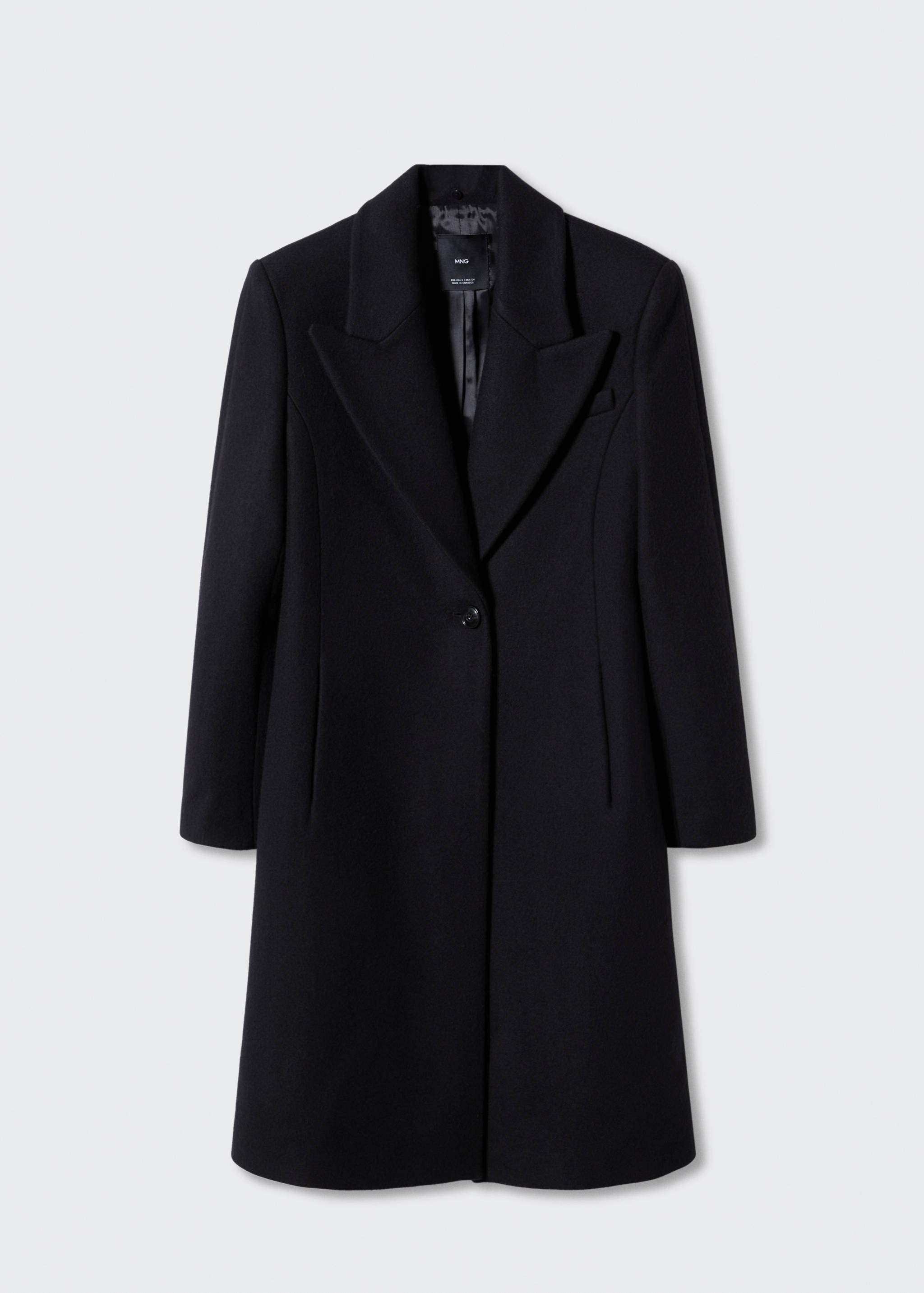 Detachable fur-effect wool coat - Details of the article 7