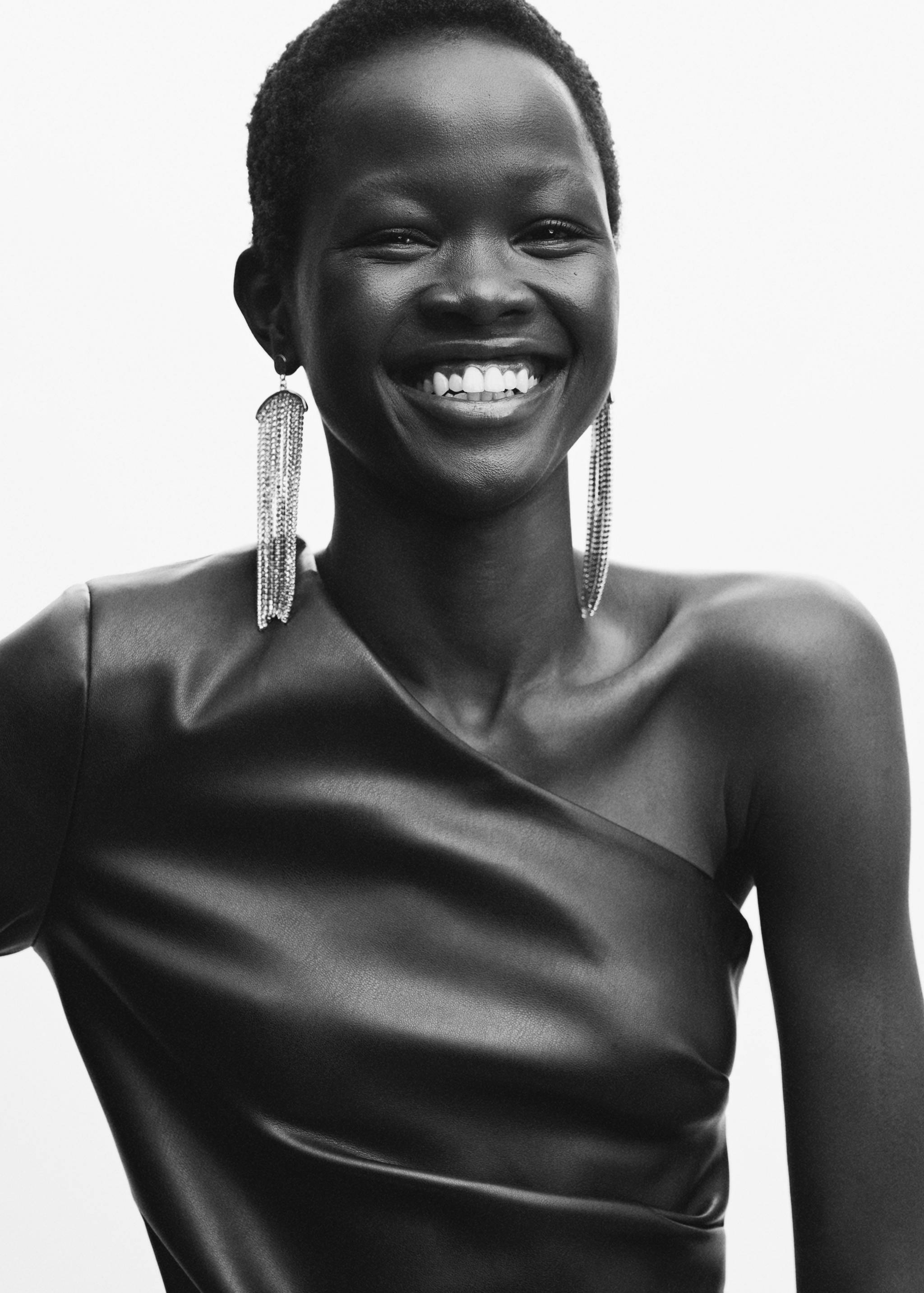 Vestido asimétrico efecto piel - Detalle del artículo 1