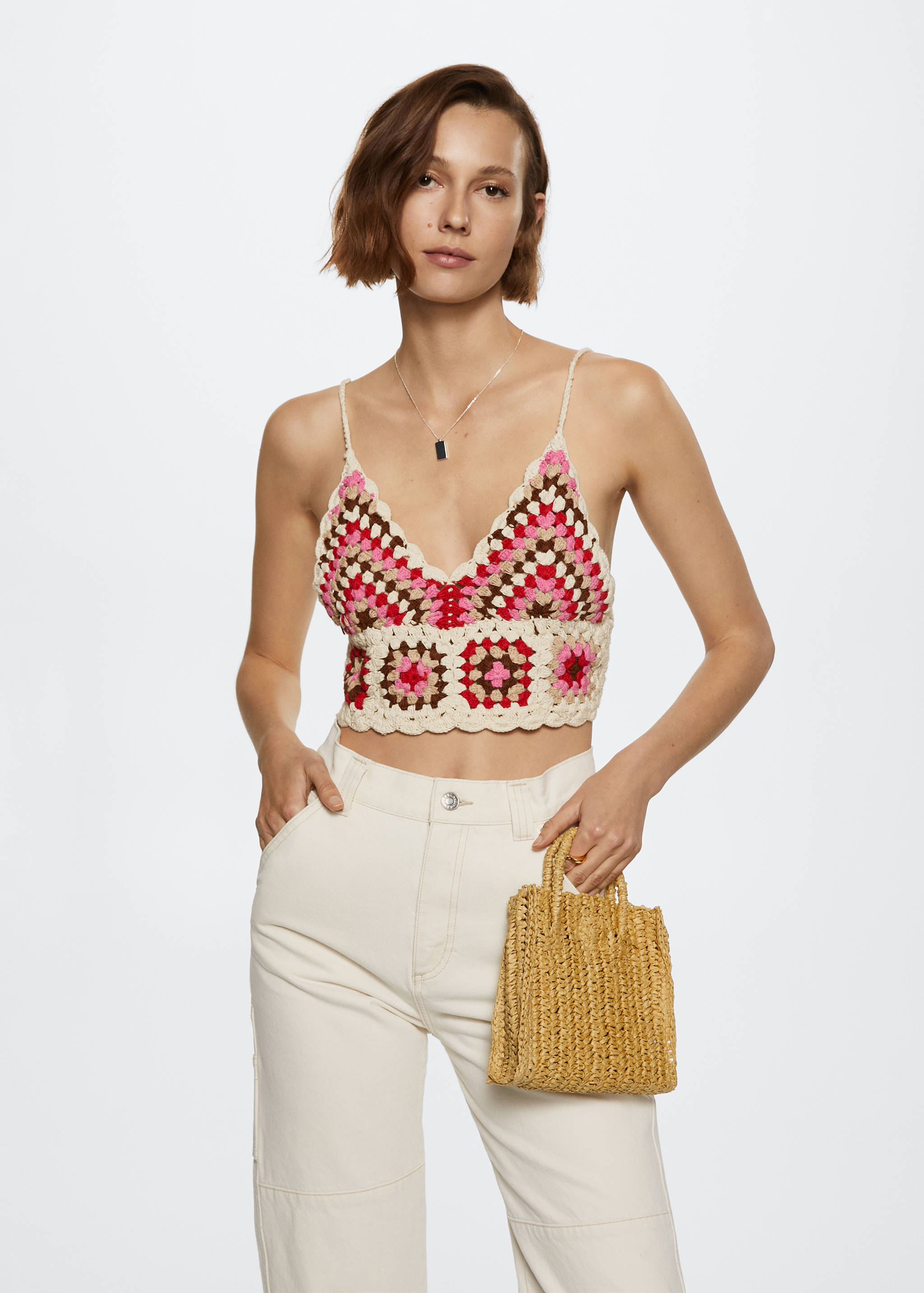 Top crop crochet - Plano medio