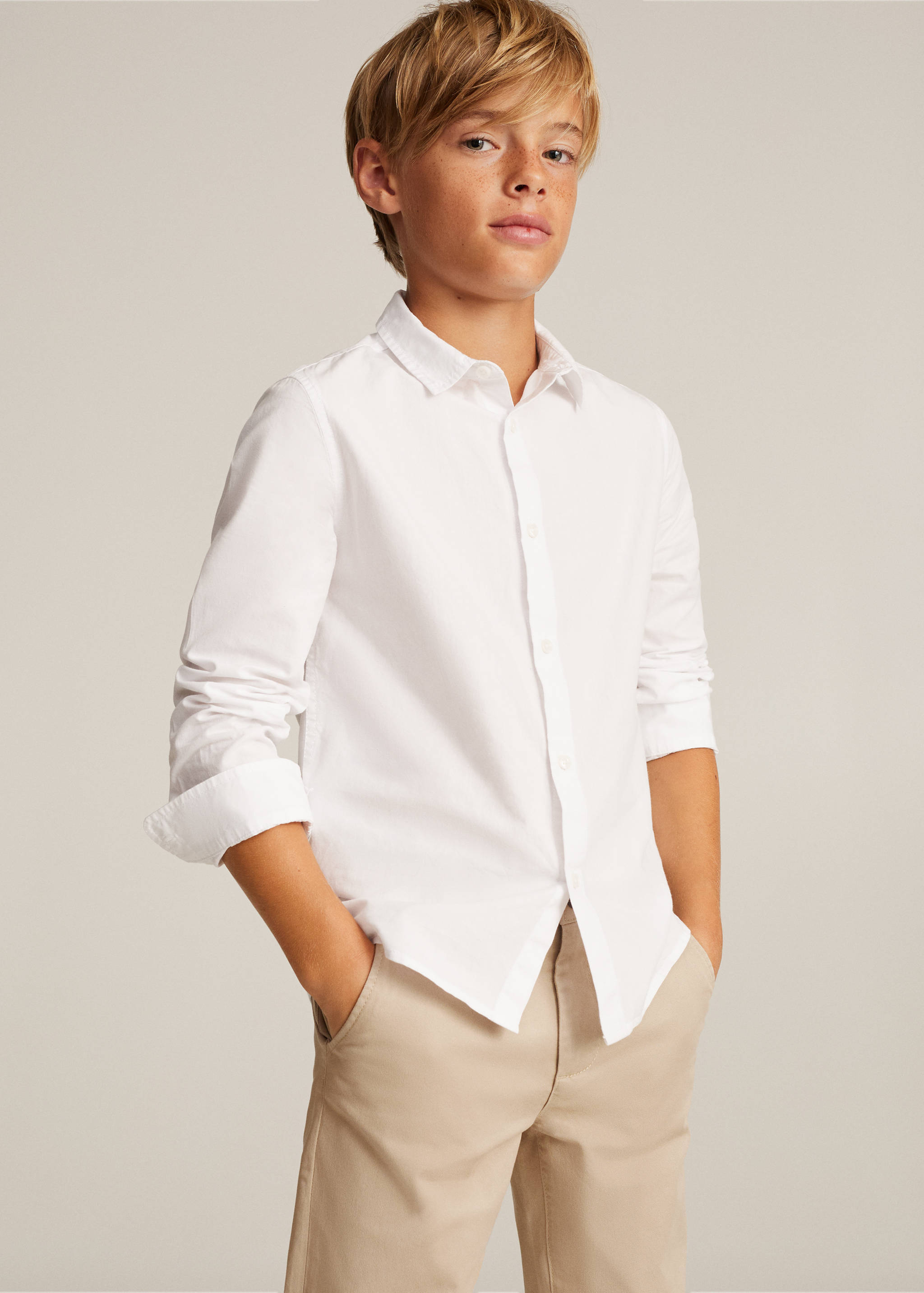 Essential cotton-blend shirt - Medium plane