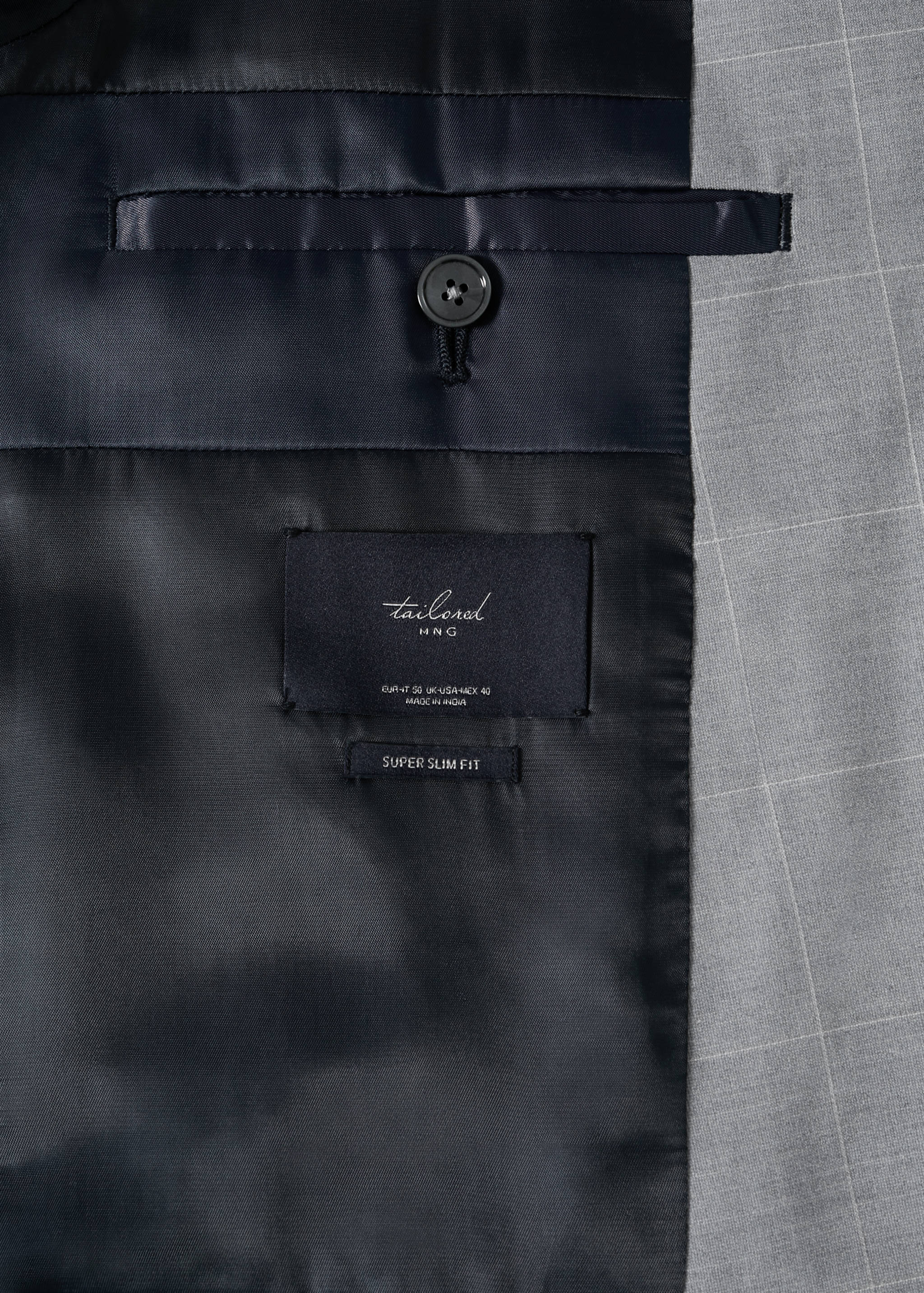 Americana vestir súper slim fit quadres - Detall de l'article 8