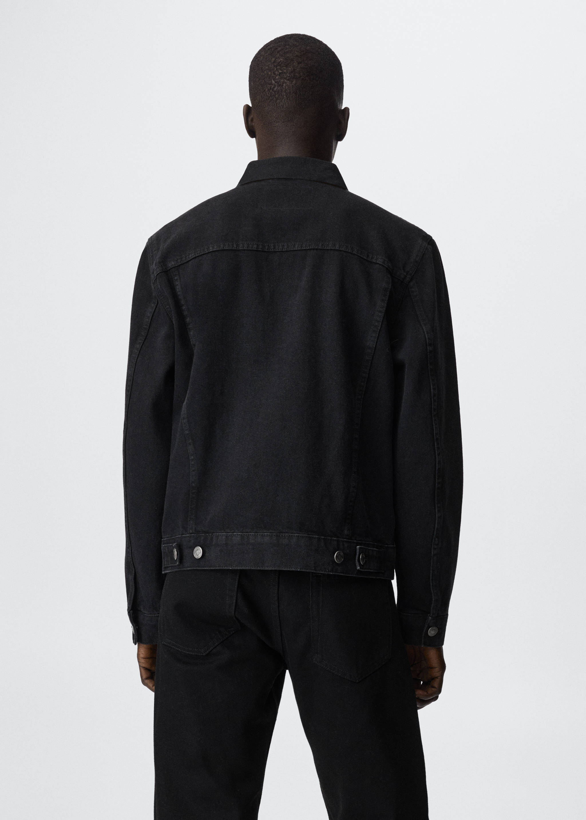 Pocketed denim jacket - Reverse of the article