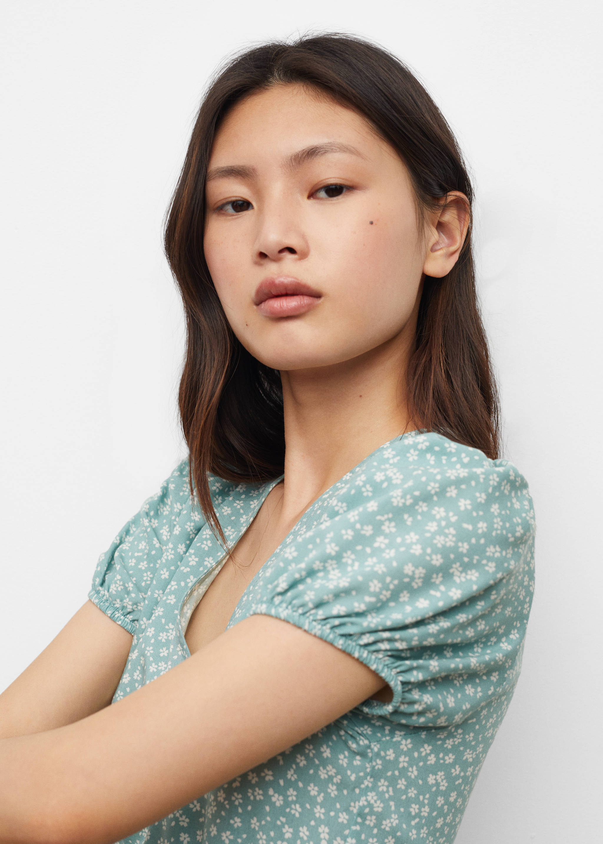 Ruched detail flower dress - Details of the article 1