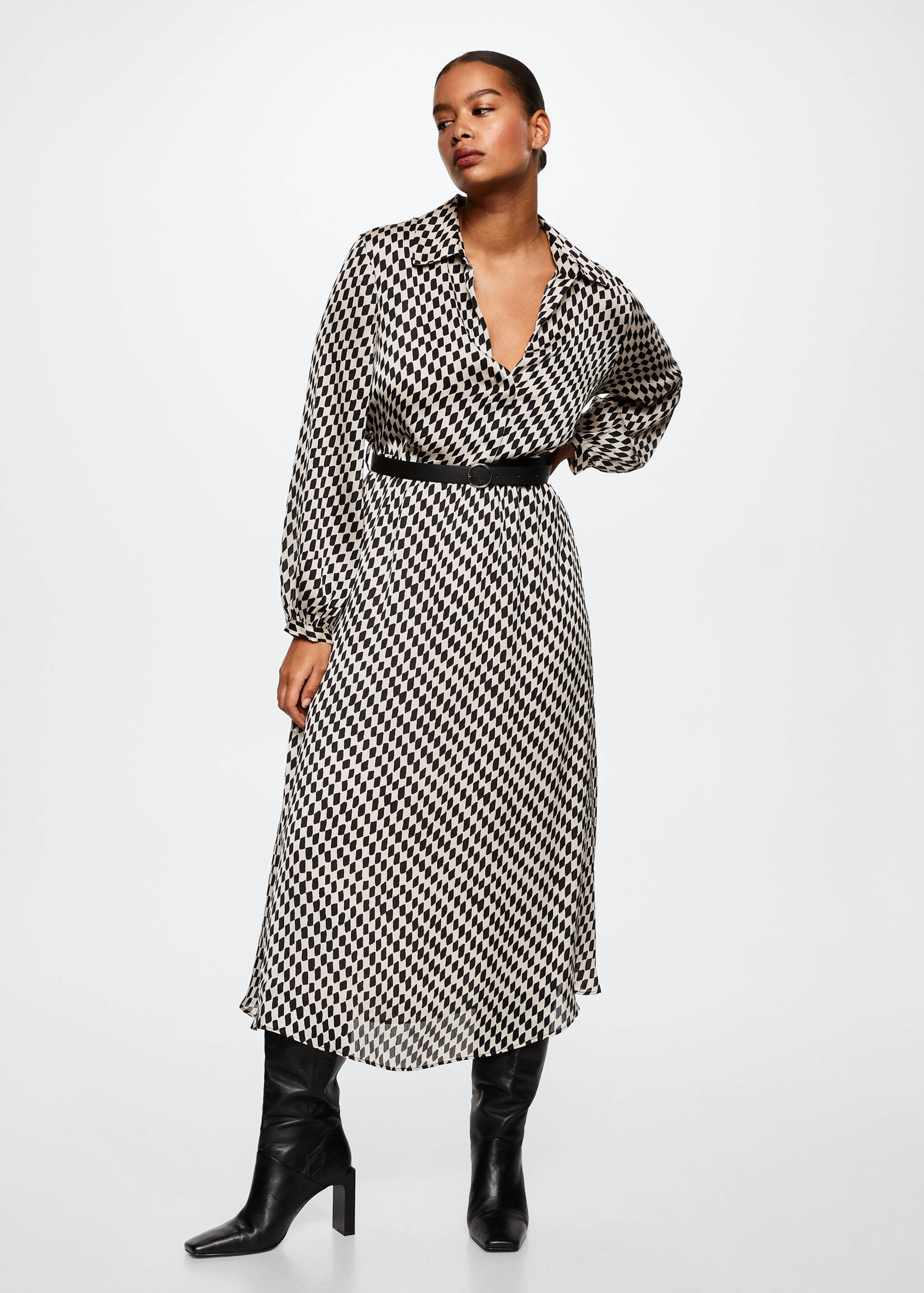 Rhombus pattern dress - Details of the article 3