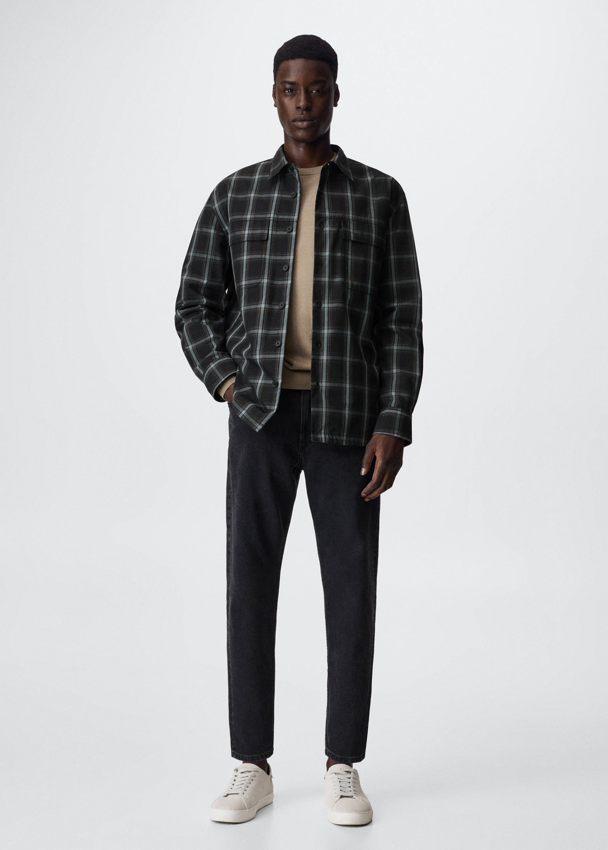 Πουκάμισο overshirt καρό τσέπες - Γενικό πλάνο