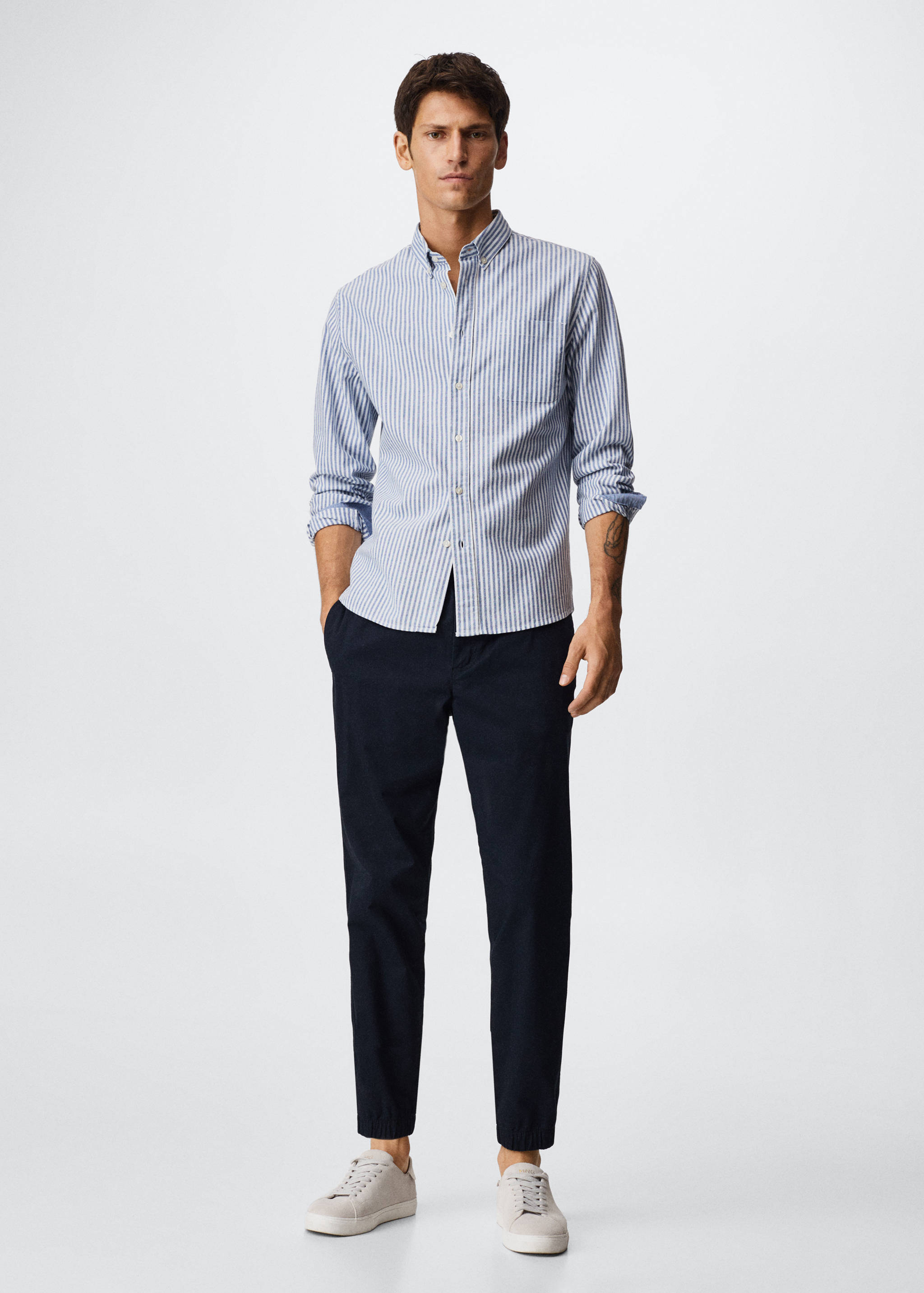 Chemise regular-fit coton rayures - Plan général