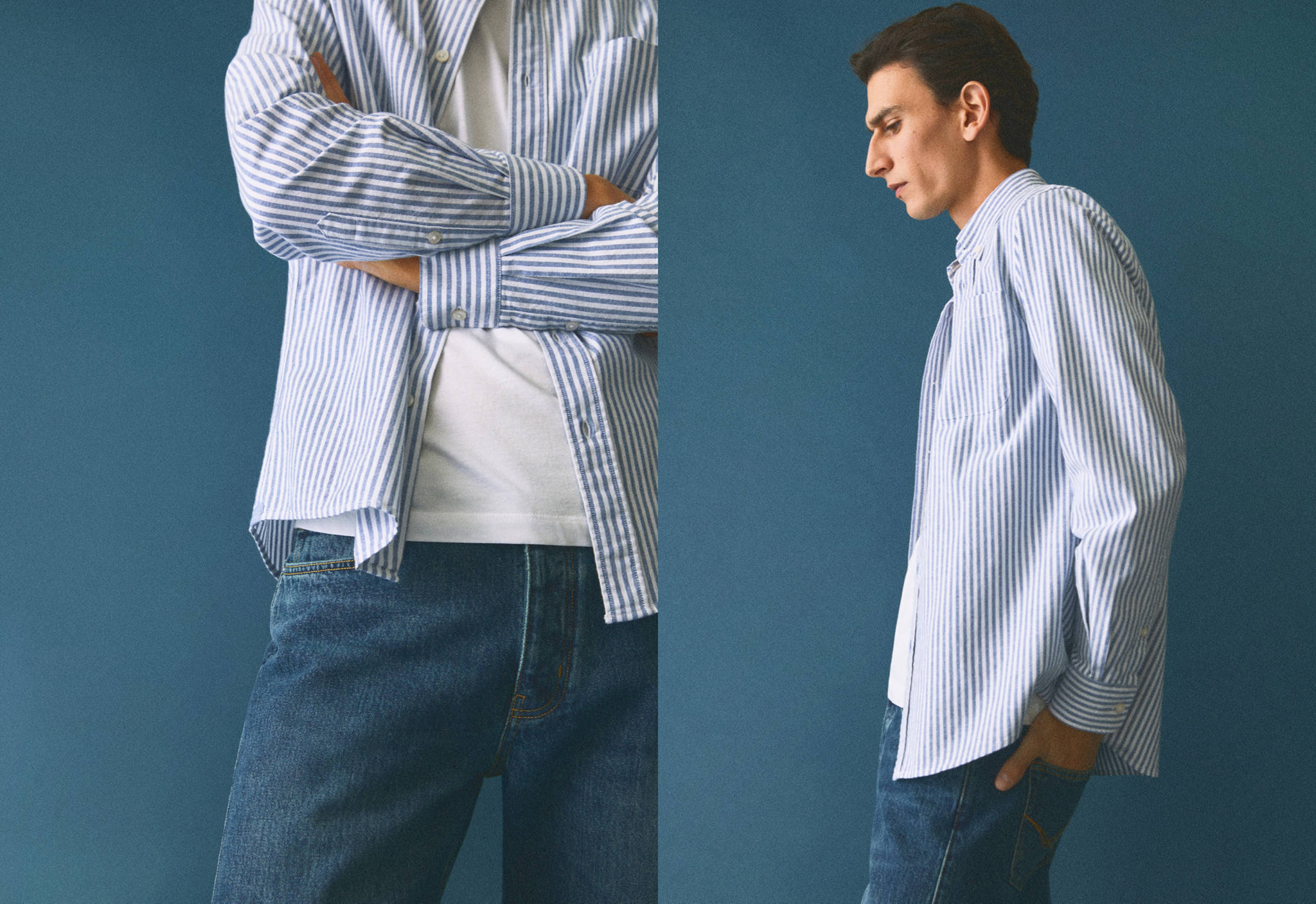 Chemise regular-fit coton rayures - Plan panoramique