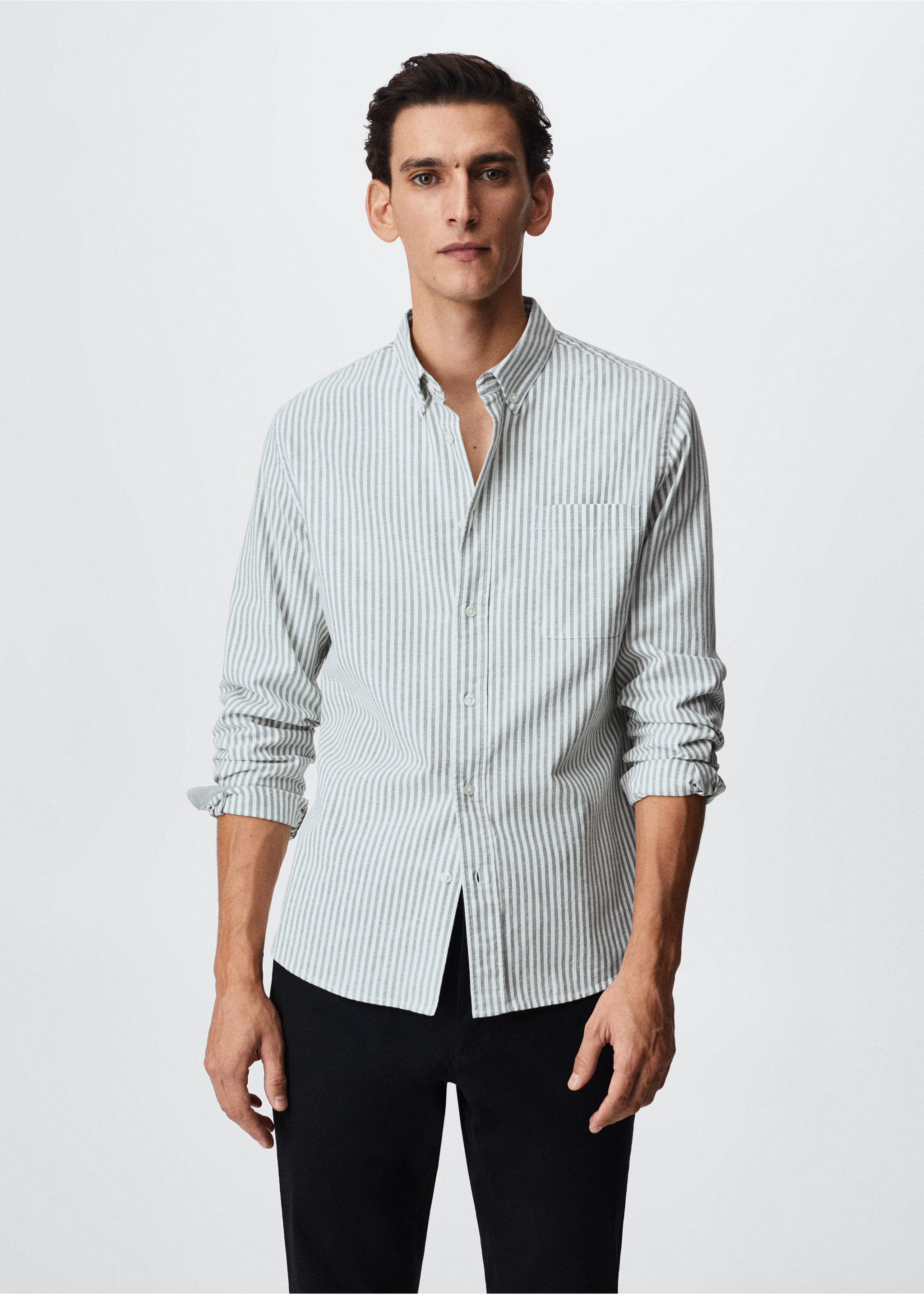 Regular-fit cotton striped shirt - Medium plane