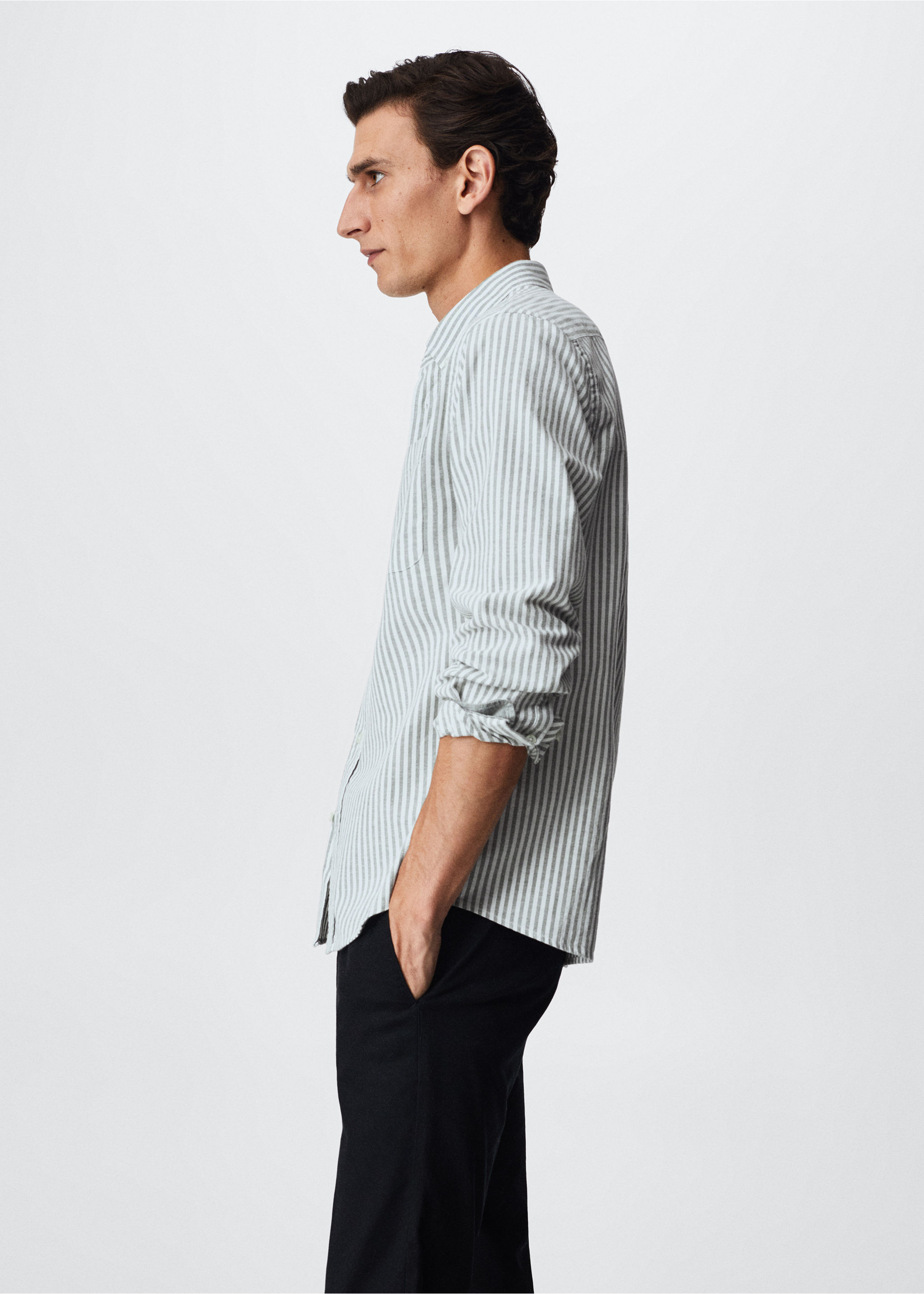 Regular-fit cotton striped shirt - Details of the article 2
