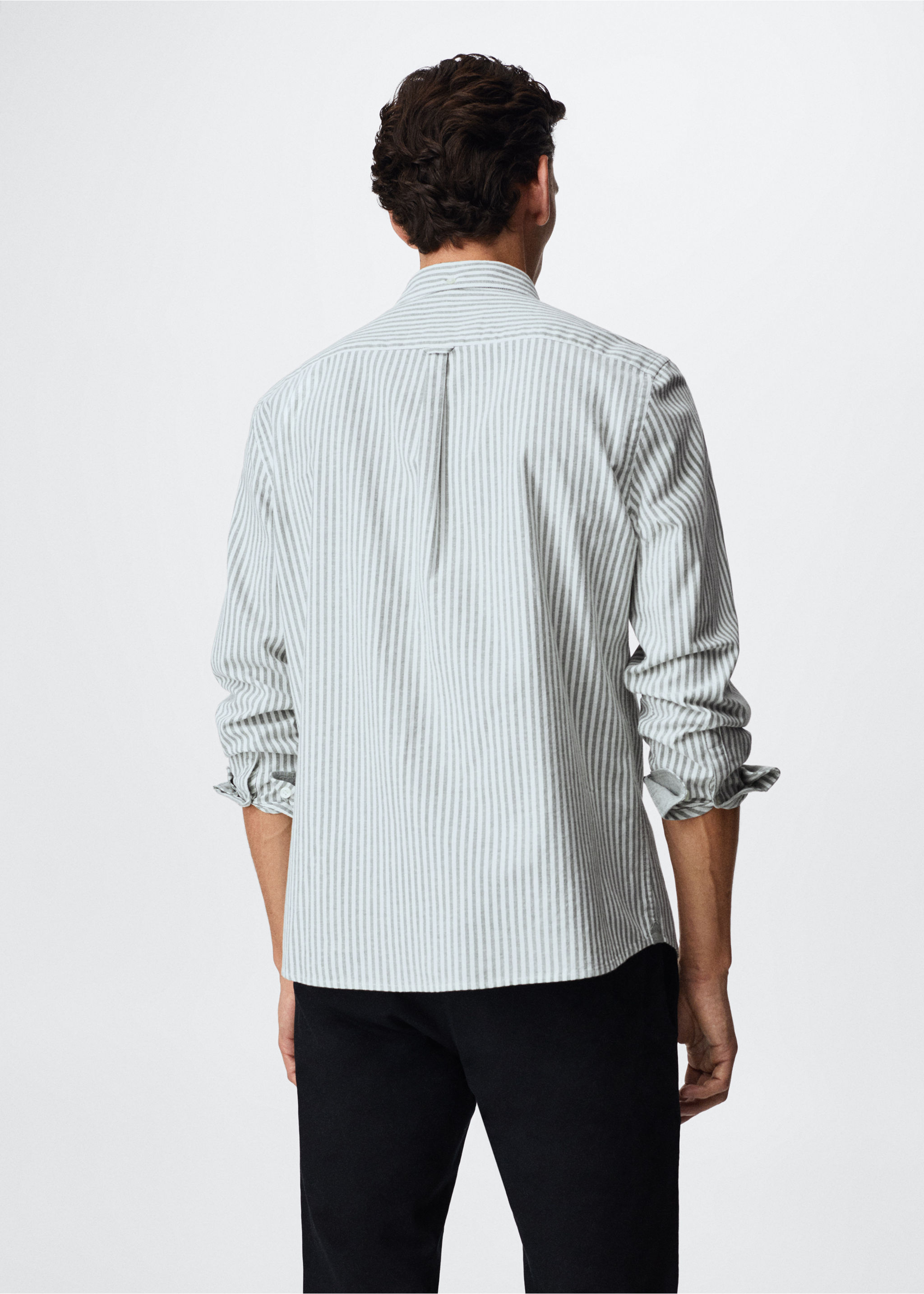 Regular-fit cotton striped shirt - Reverse of the article