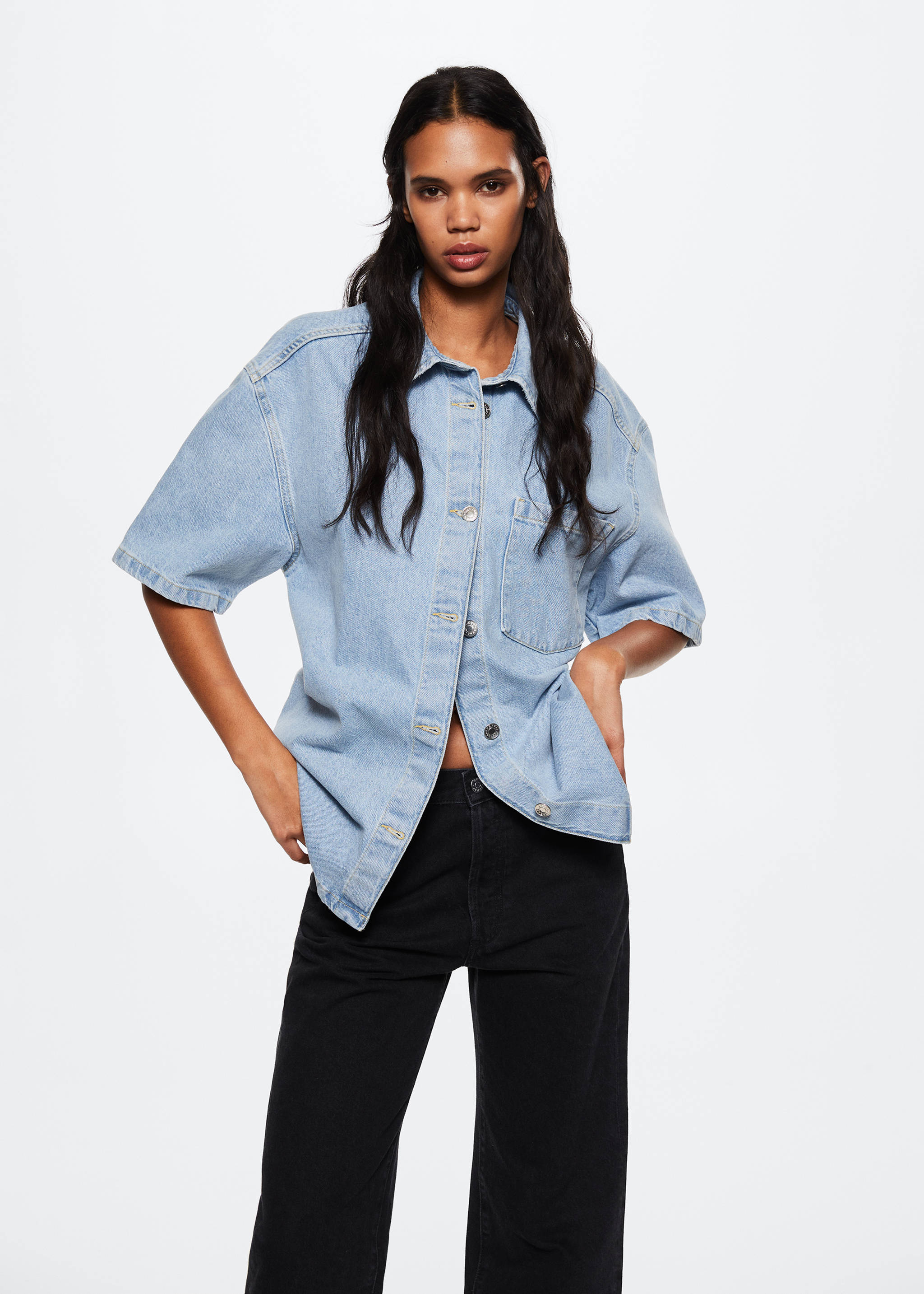 High-waisted wideleg jeans - Details of the article 1