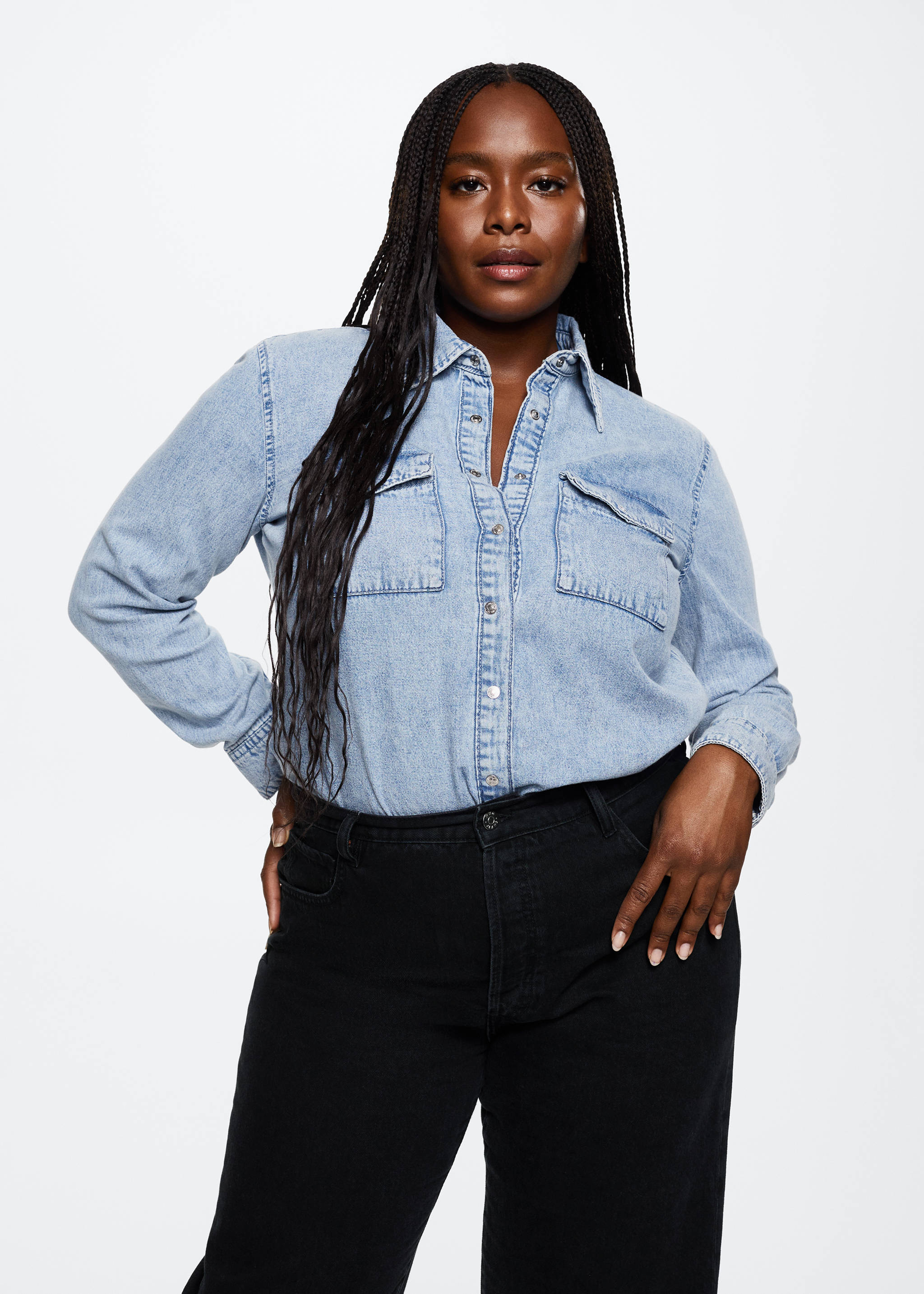 High-waisted wideleg jeans - Details of the article 4