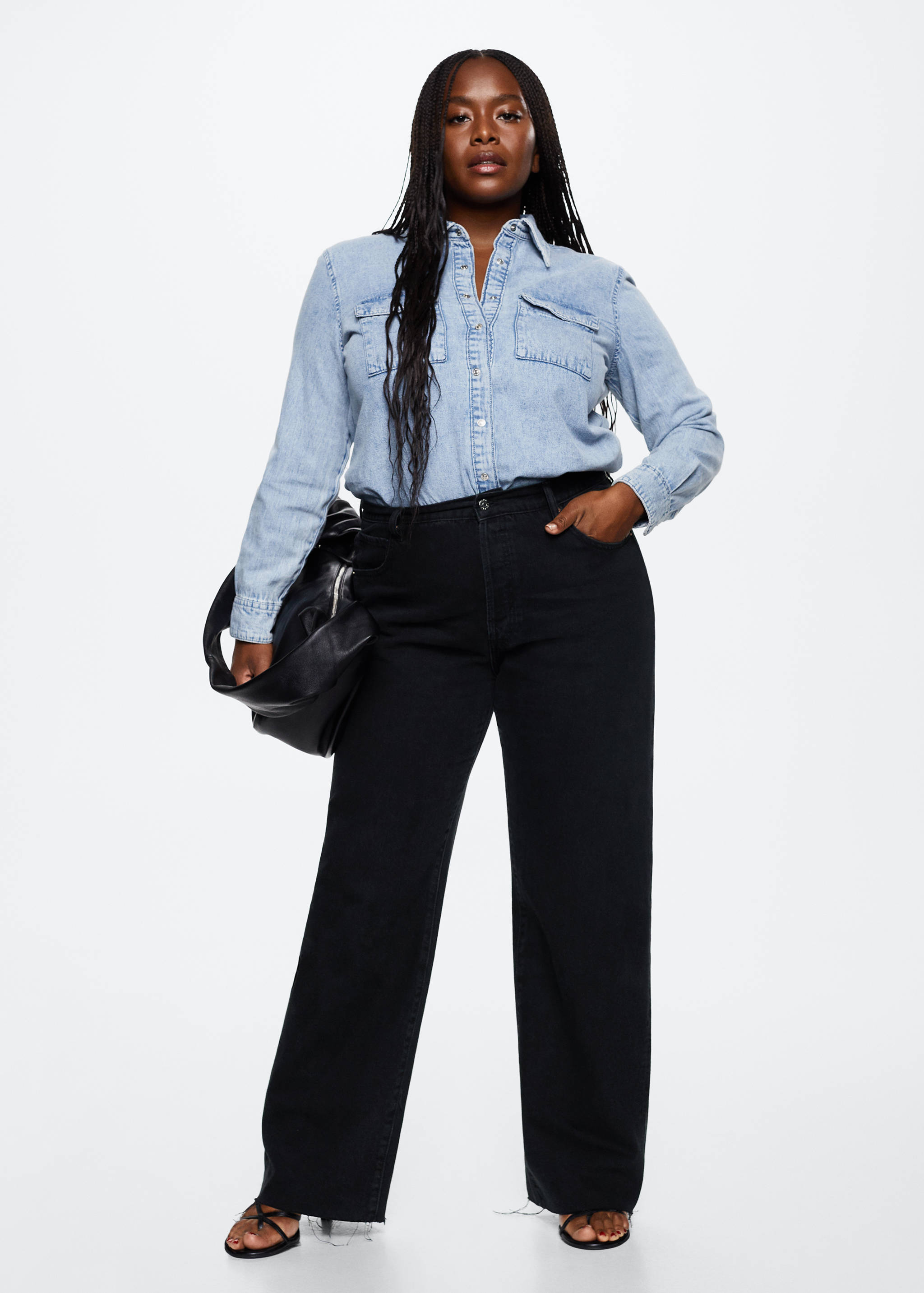 High-waisted wideleg jeans - Details of the article 6
