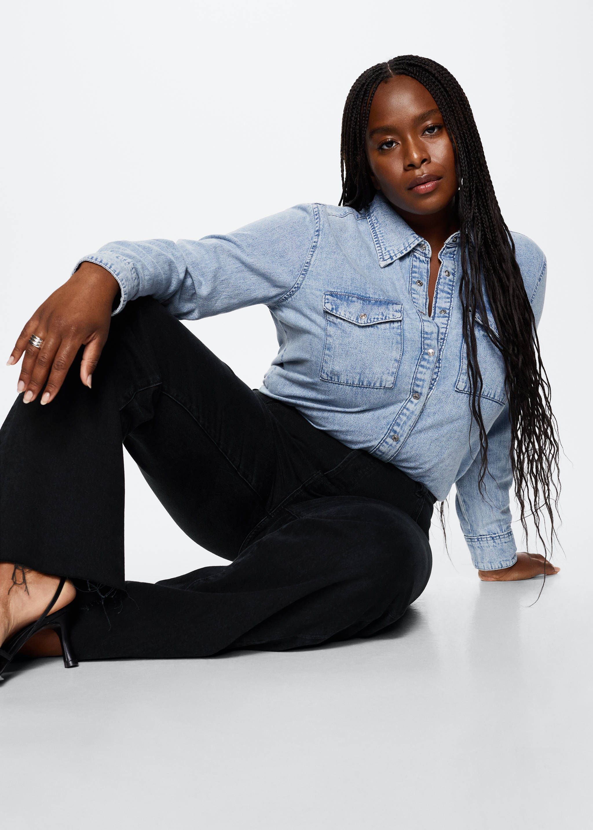 High-waisted wideleg jeans - Details of the article 5