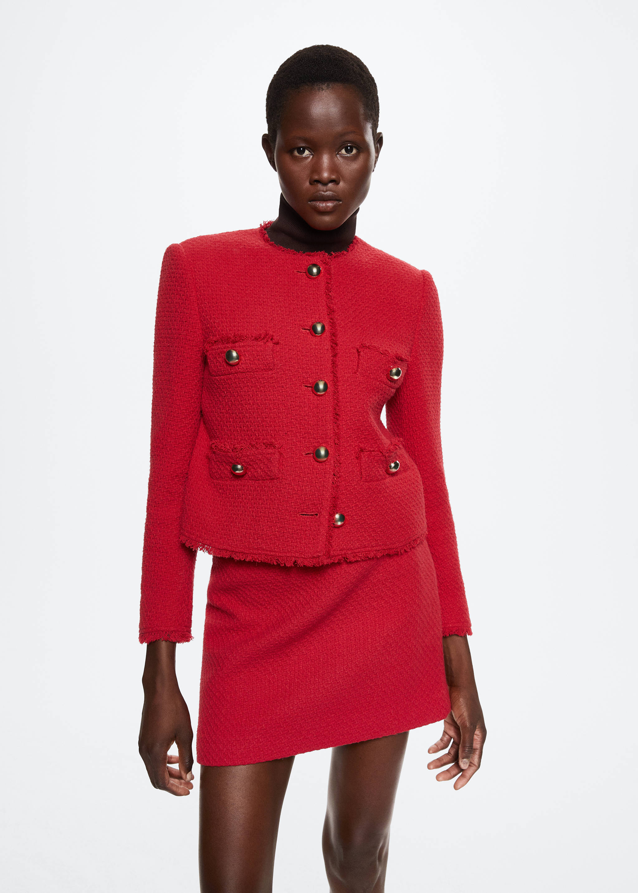 Veste en tweed à poches - Plan moyen