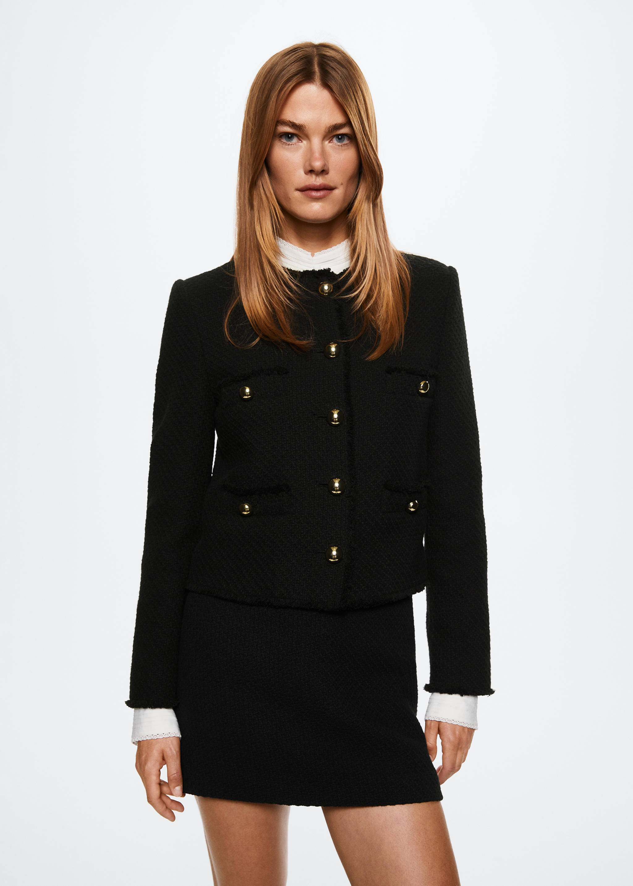 Veste en tweed à poches - Plan moyen