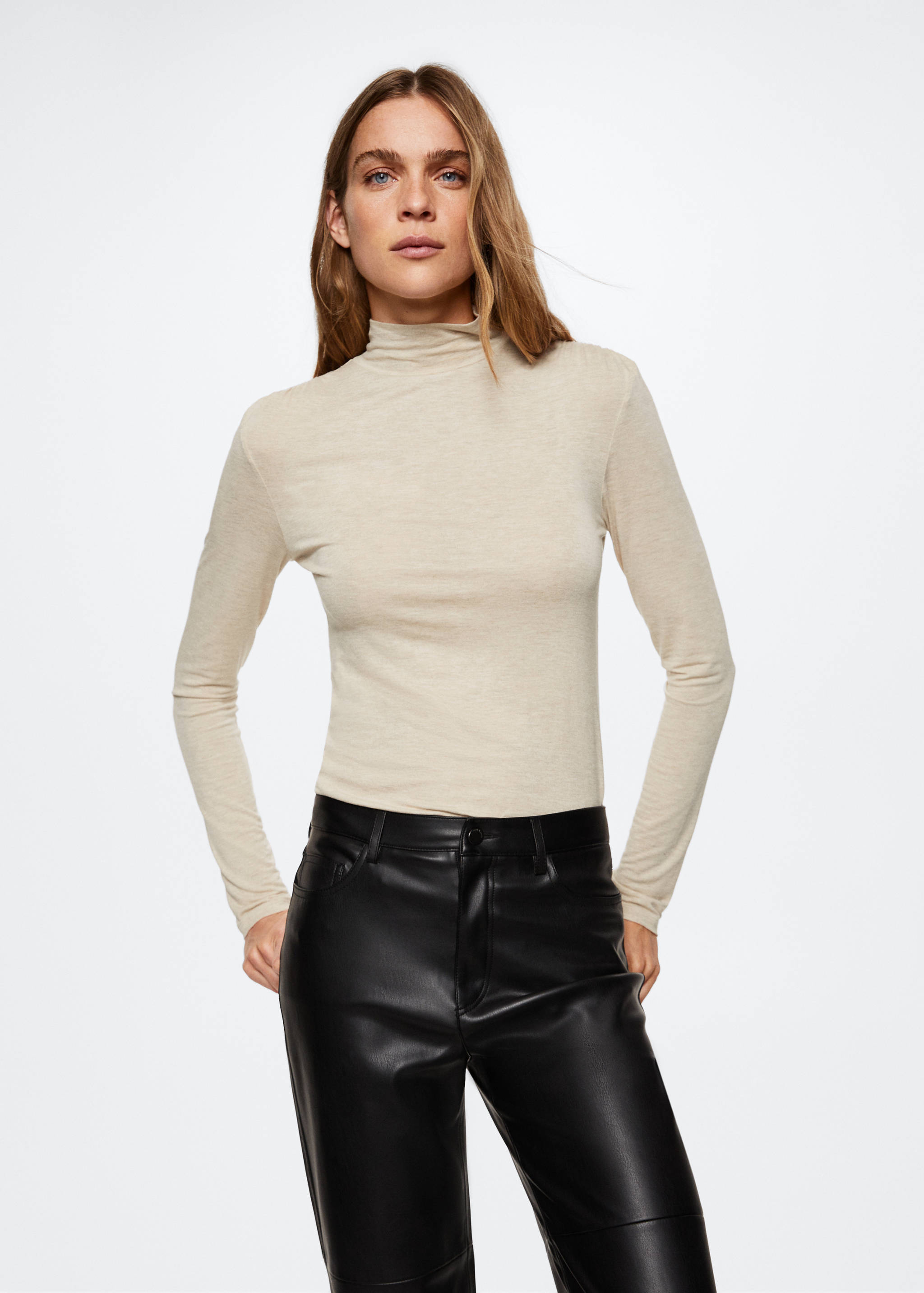 Turtleneck long-sleeved t-shirt - Medium plane