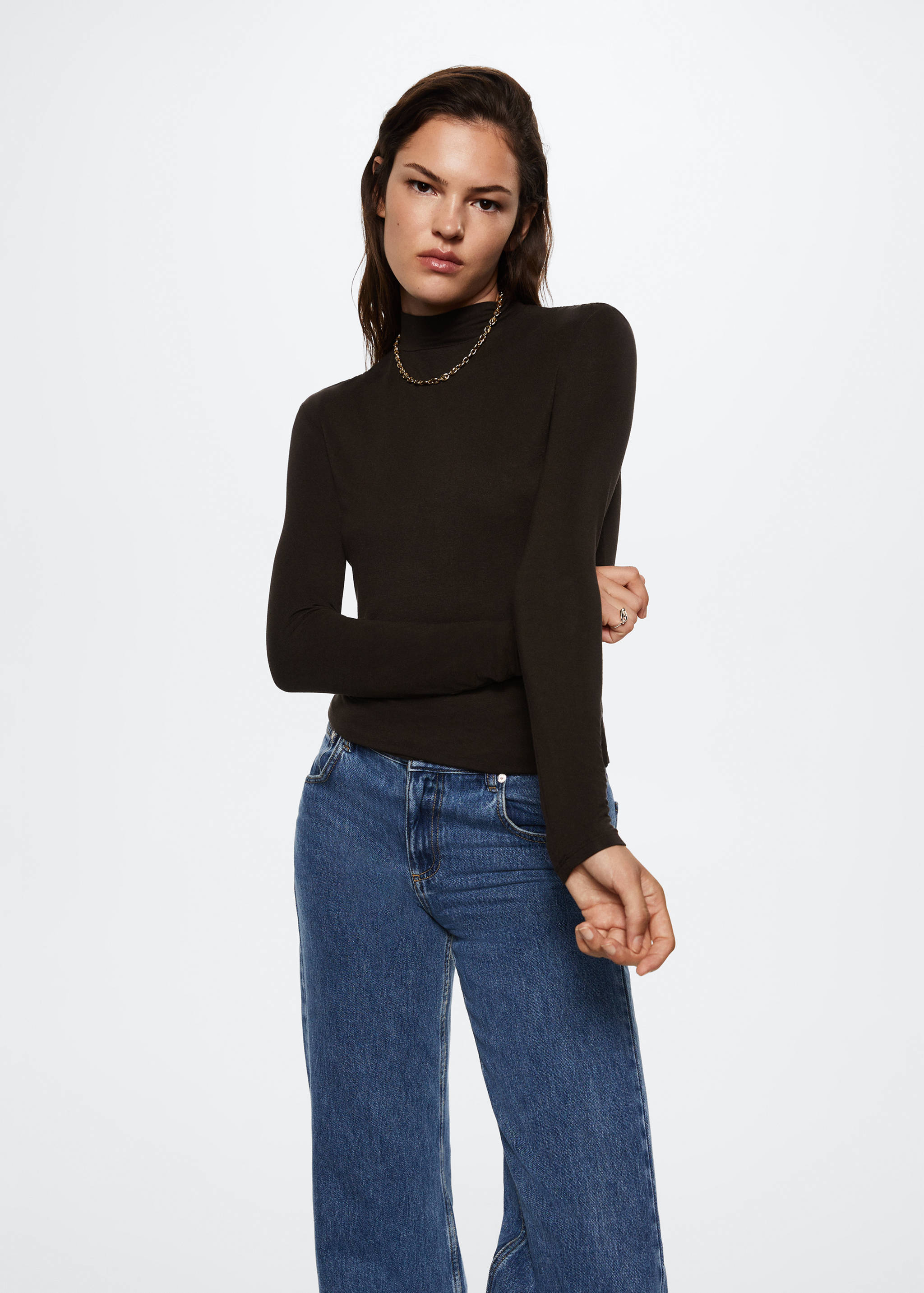 Turtleneck long-sleeved t-shirt - Medium plane