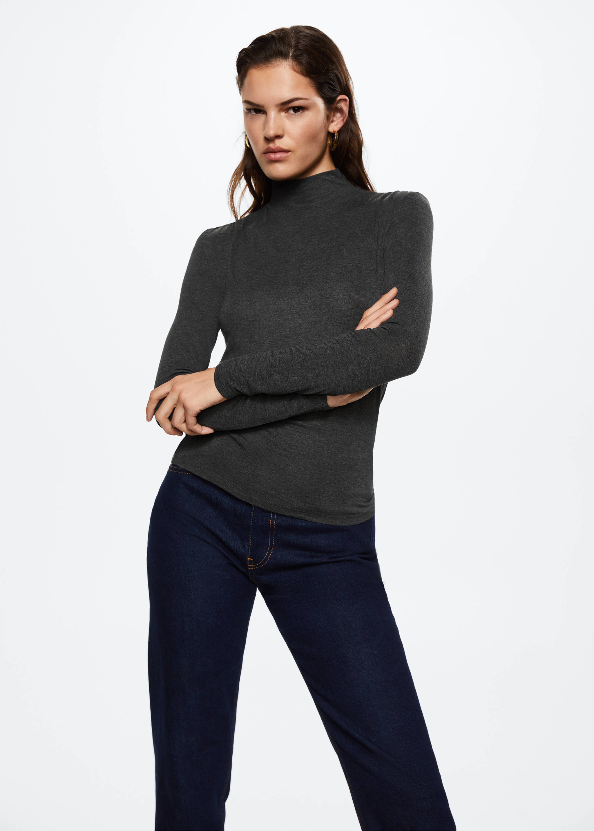 Turtleneck long-sleeved t-shirt - Medium plane