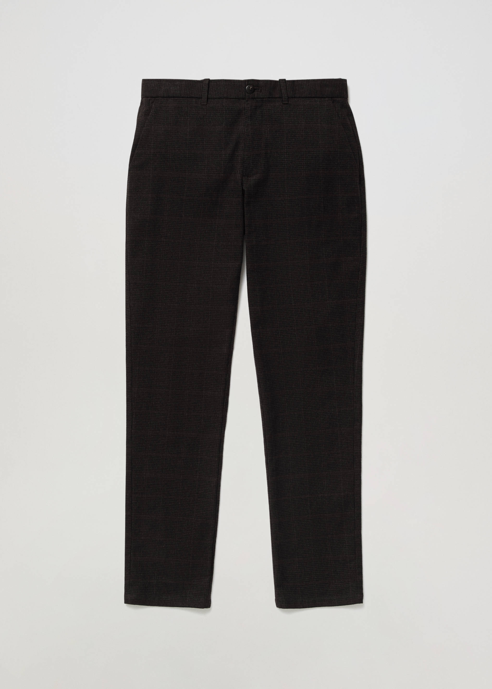 Slim fit checked cotton trousers - Details of the article 3
