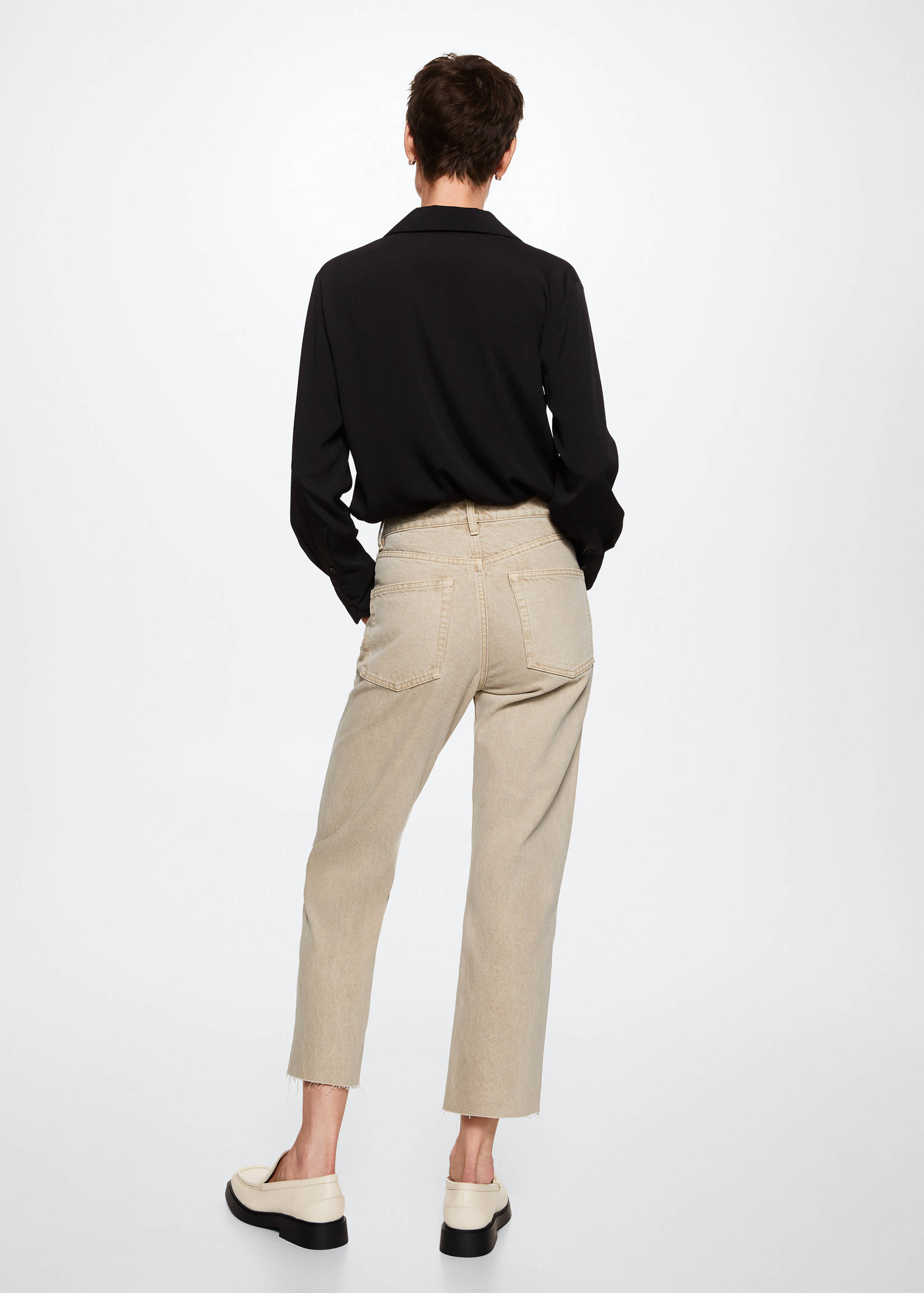 Jeans rectos tiro alto crop - Reverso del artículo