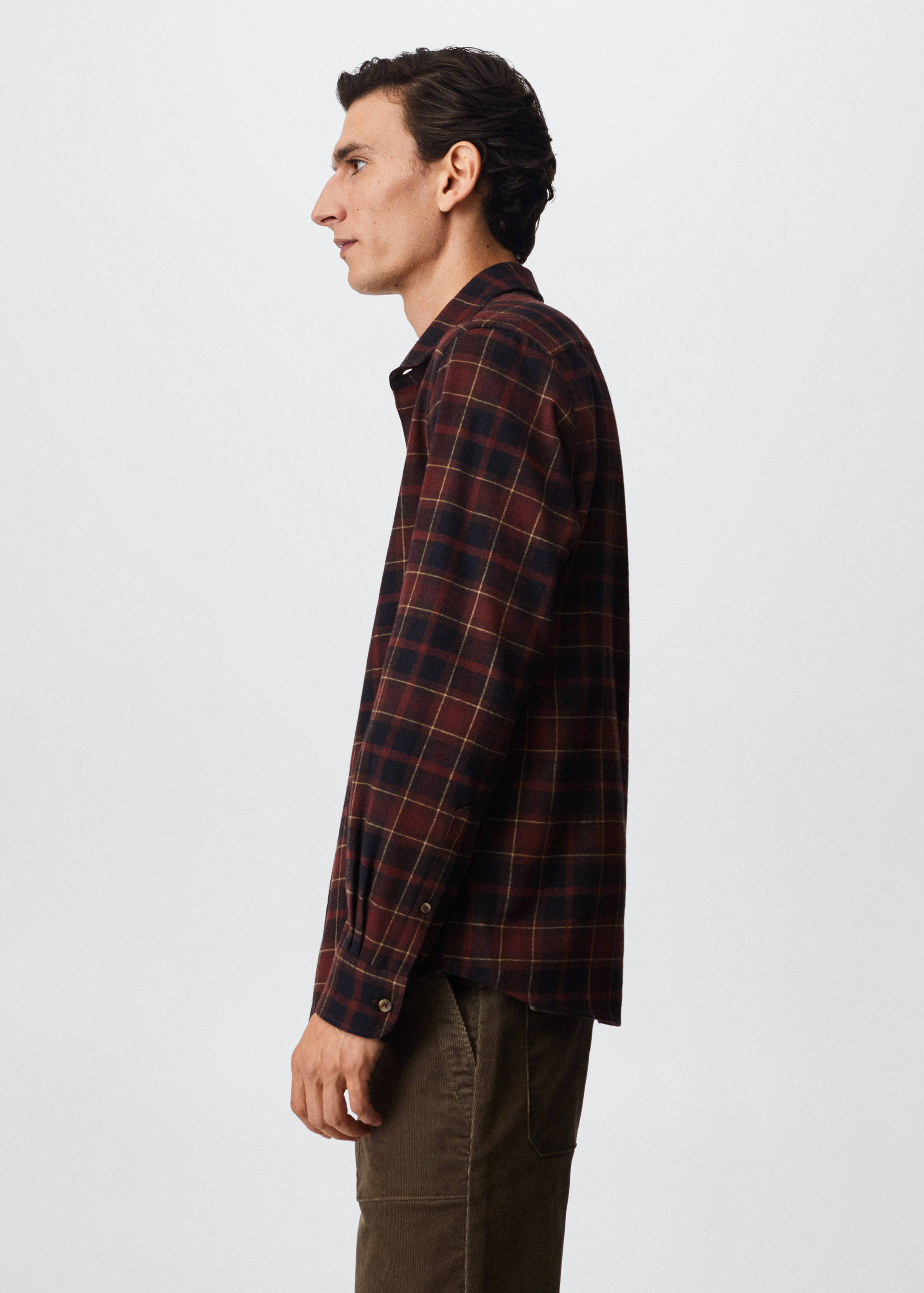 Kariertes Regular Fit-Hemd aus Flanell - Detail des Artikels 2