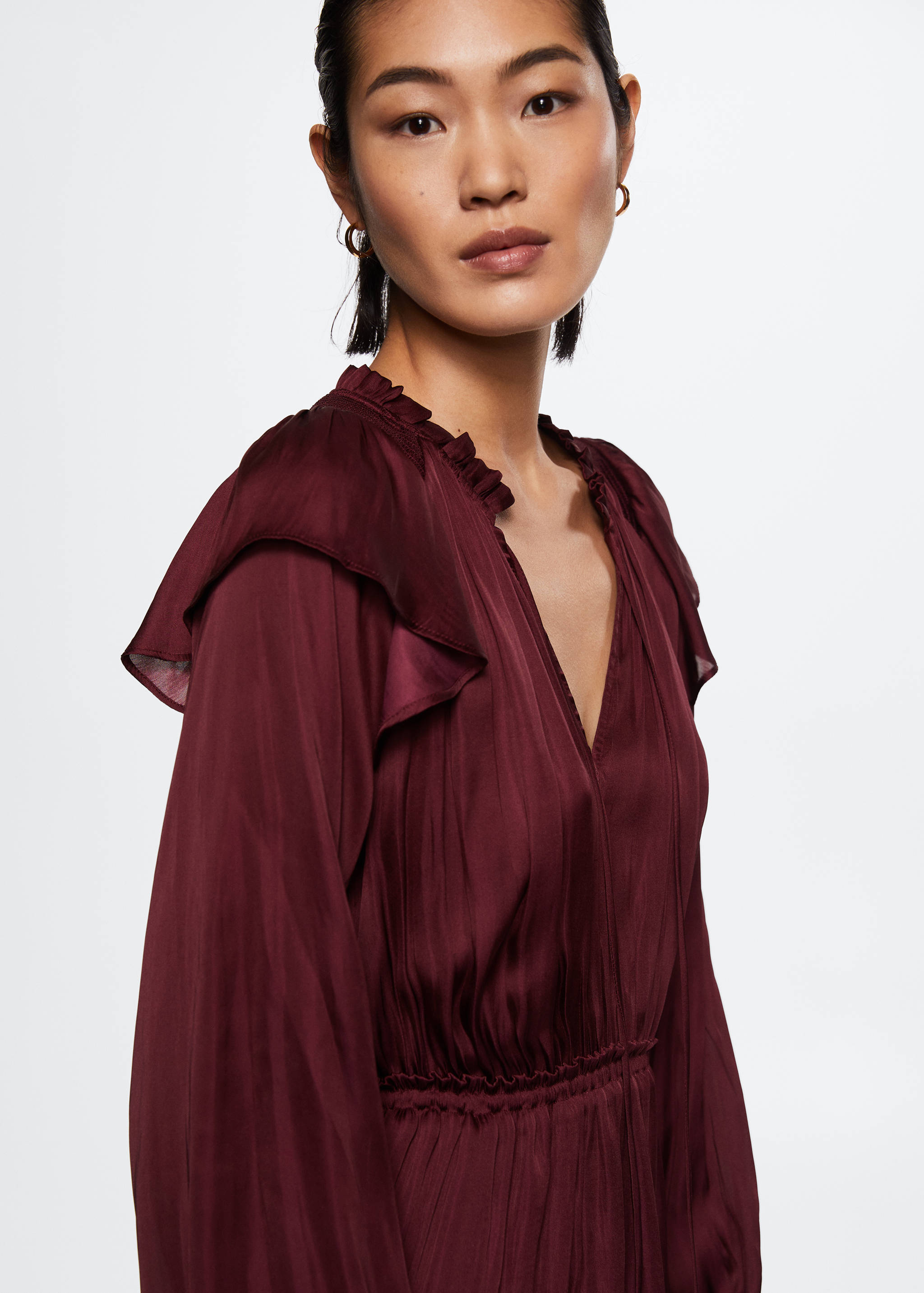 Vestido satinado volantes - Detalle del artículo 1