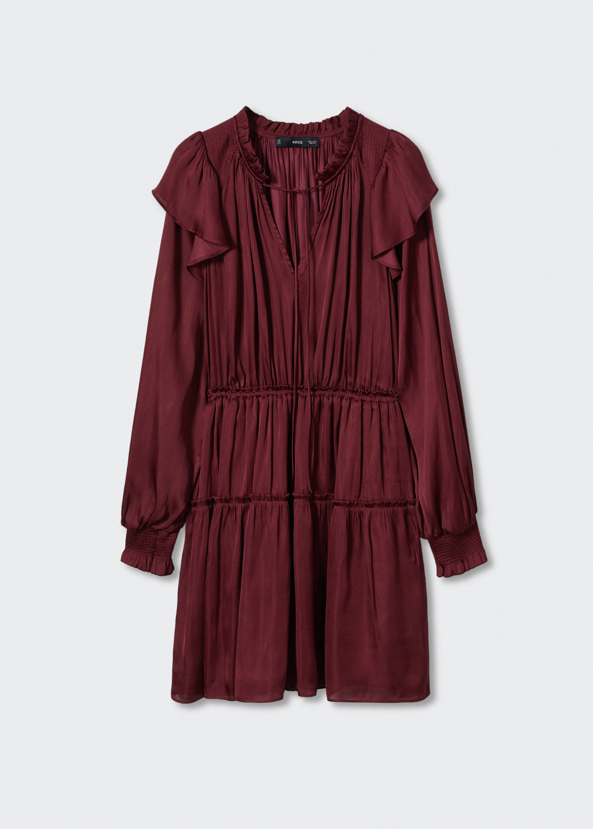 Vestido satinado volantes - Artículo sin modelo