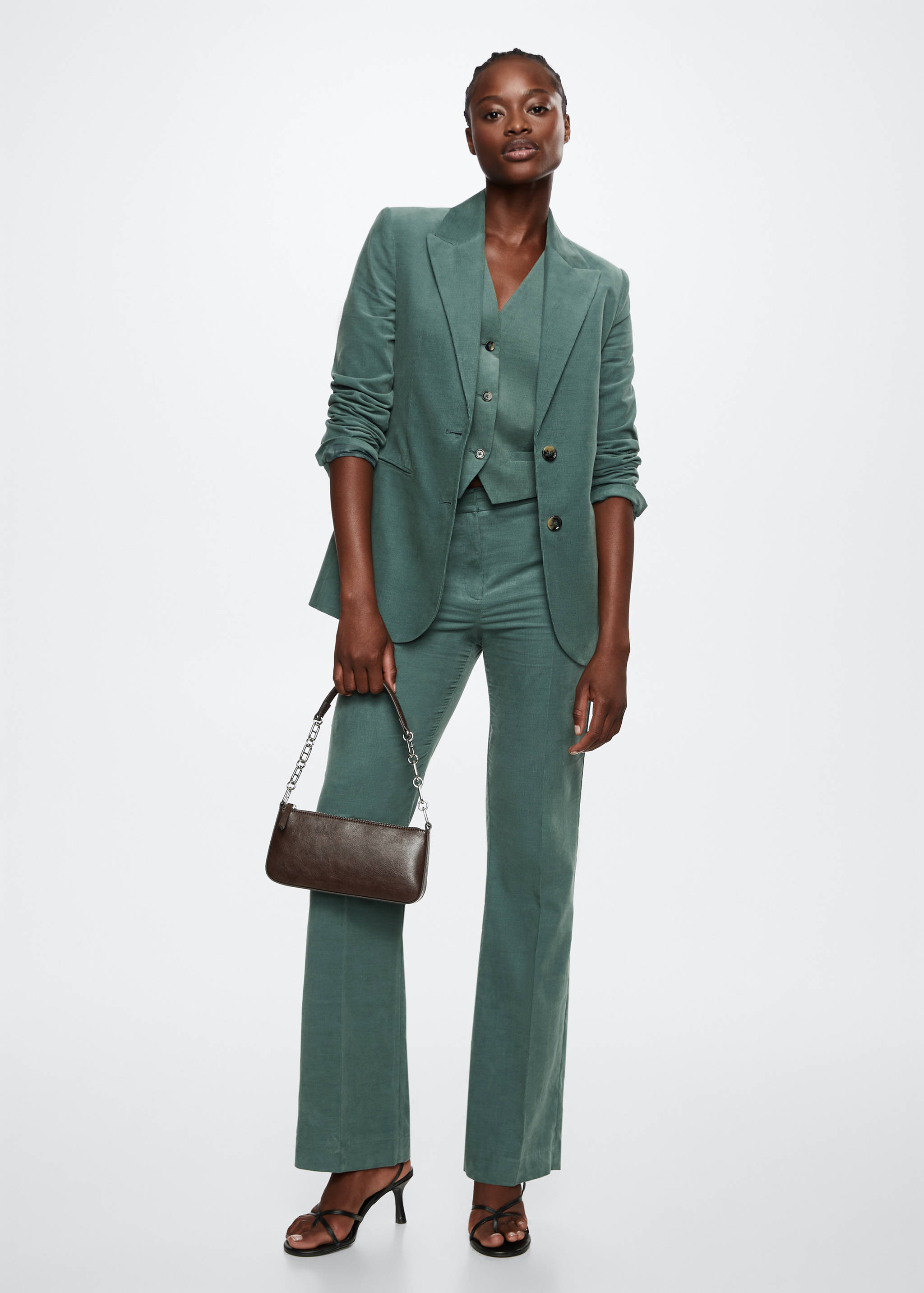 Corduroy straight trousers - General plane