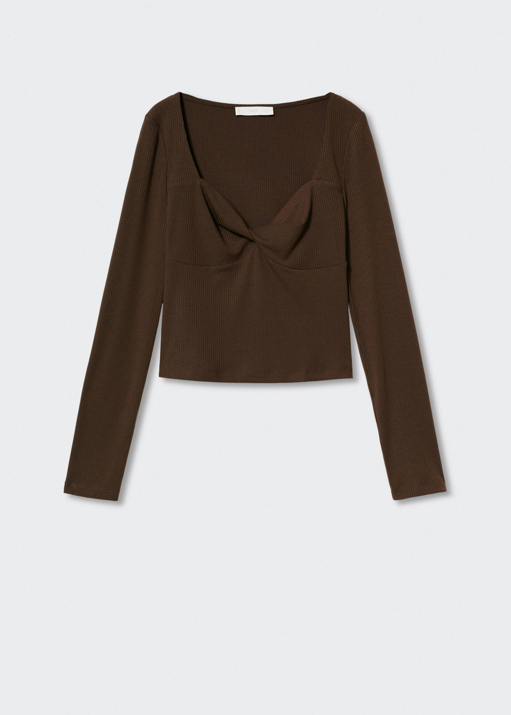 Geripptes T-Shirt mit Knotendetail - Artikel ohne Model