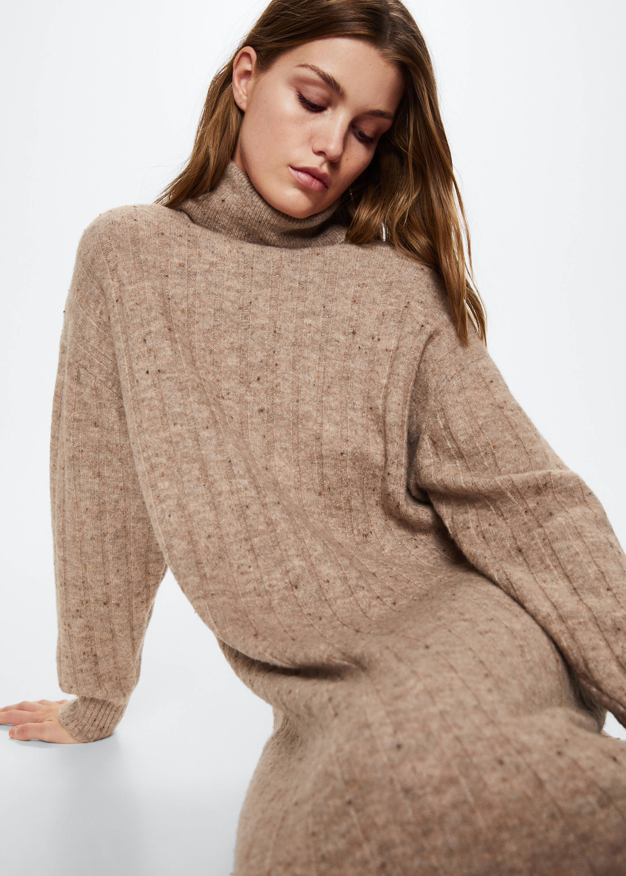 Vestido canalé cuello vuelto - Detalle del artículo 2