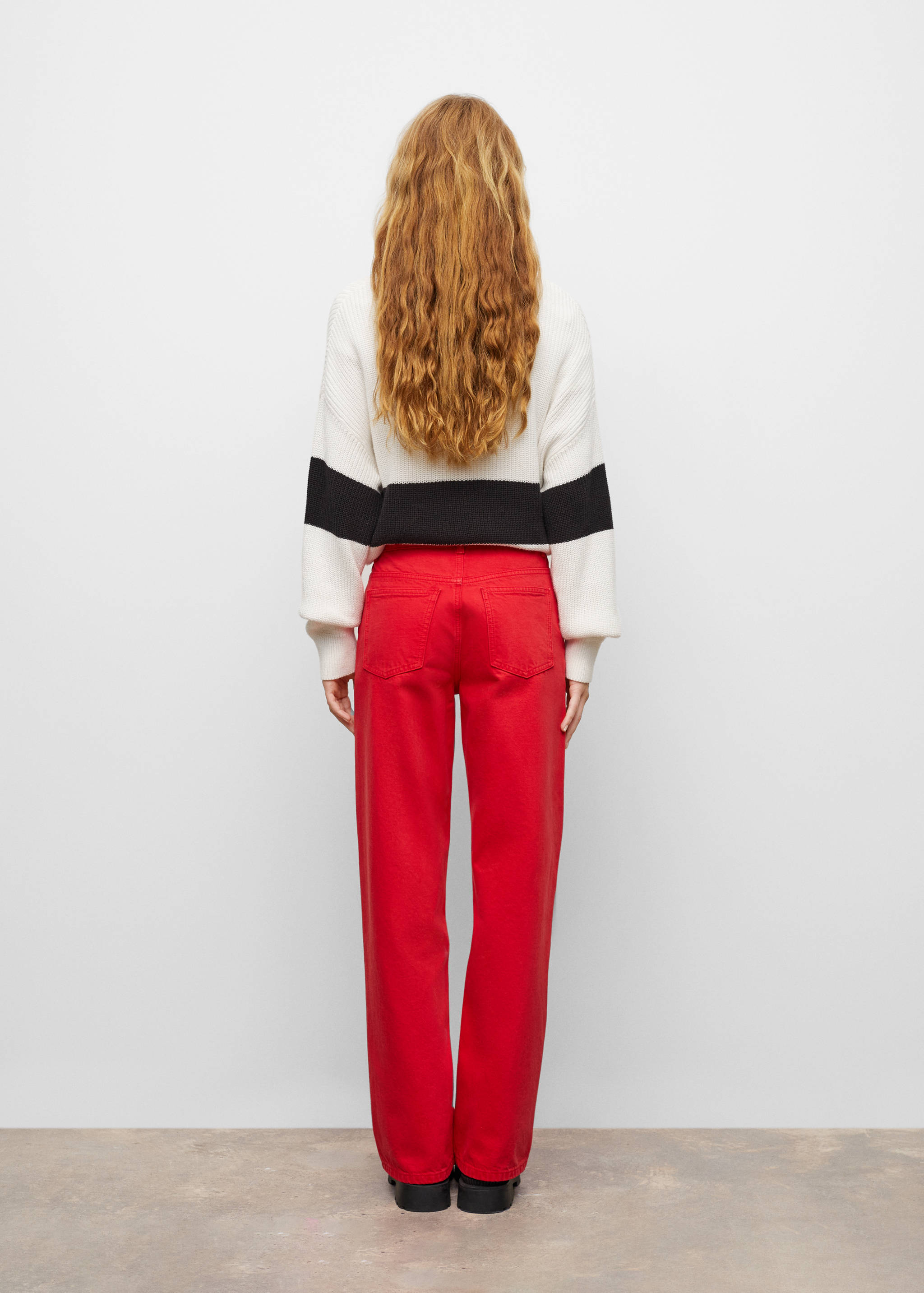 Jeans rectos tiro alto - Reverso del artículo