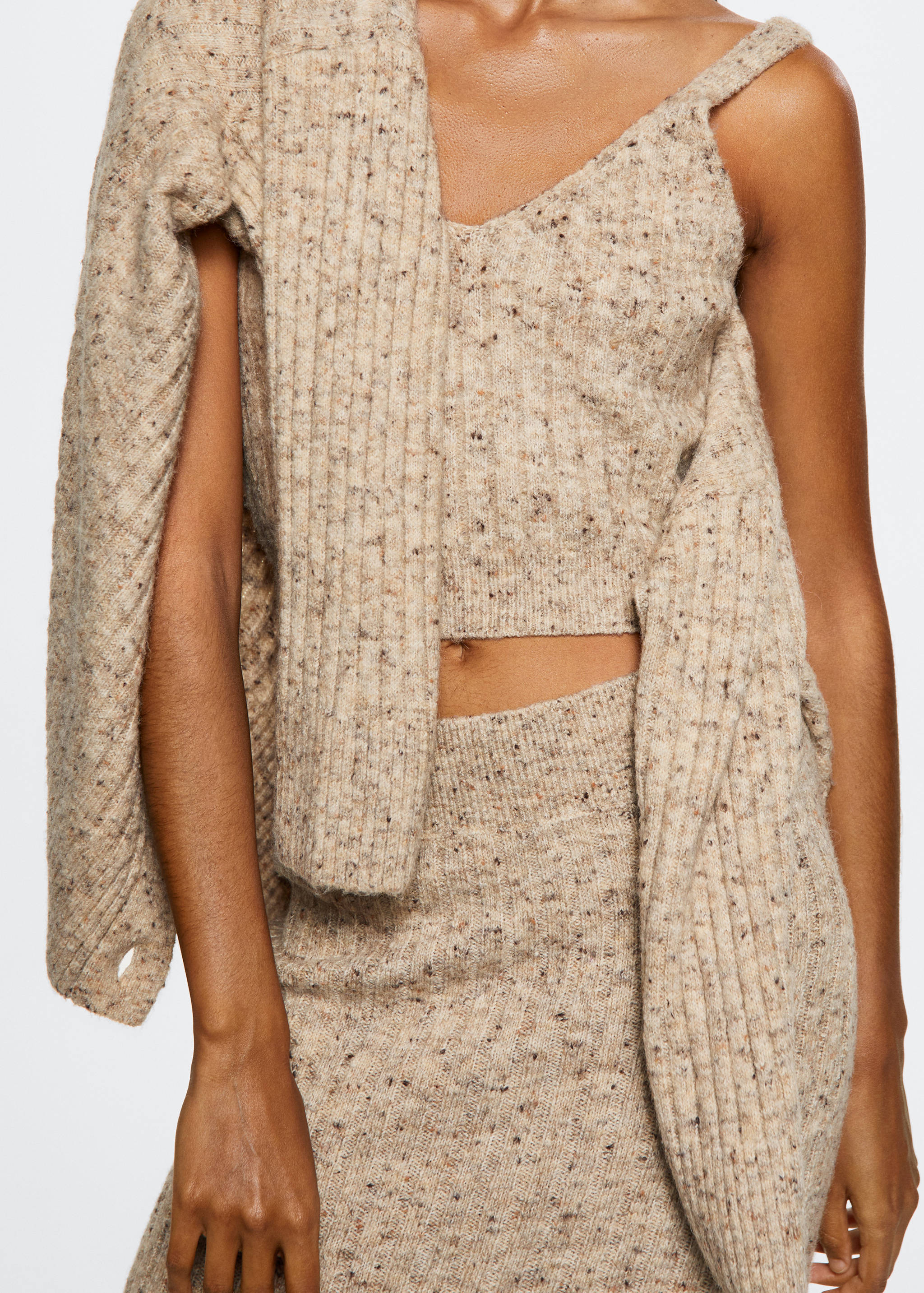 Marbled ribbed knitted top - Details of the article 6