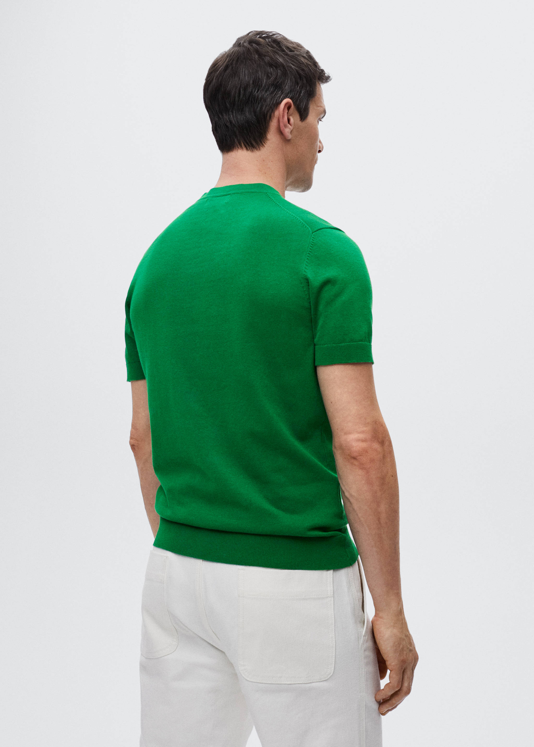 Knit cotton T-shirt - Reverse of the article