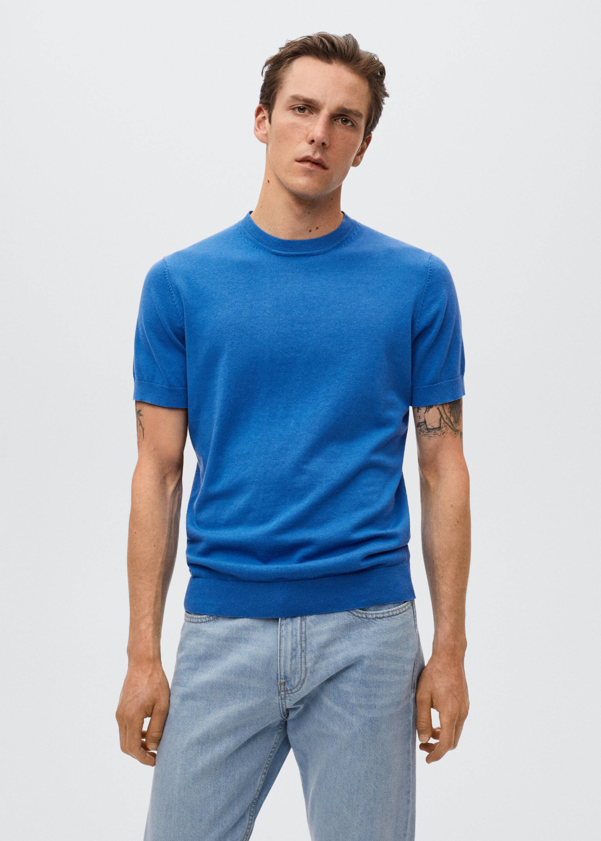 Knit cotton T-shirt - Medium plane