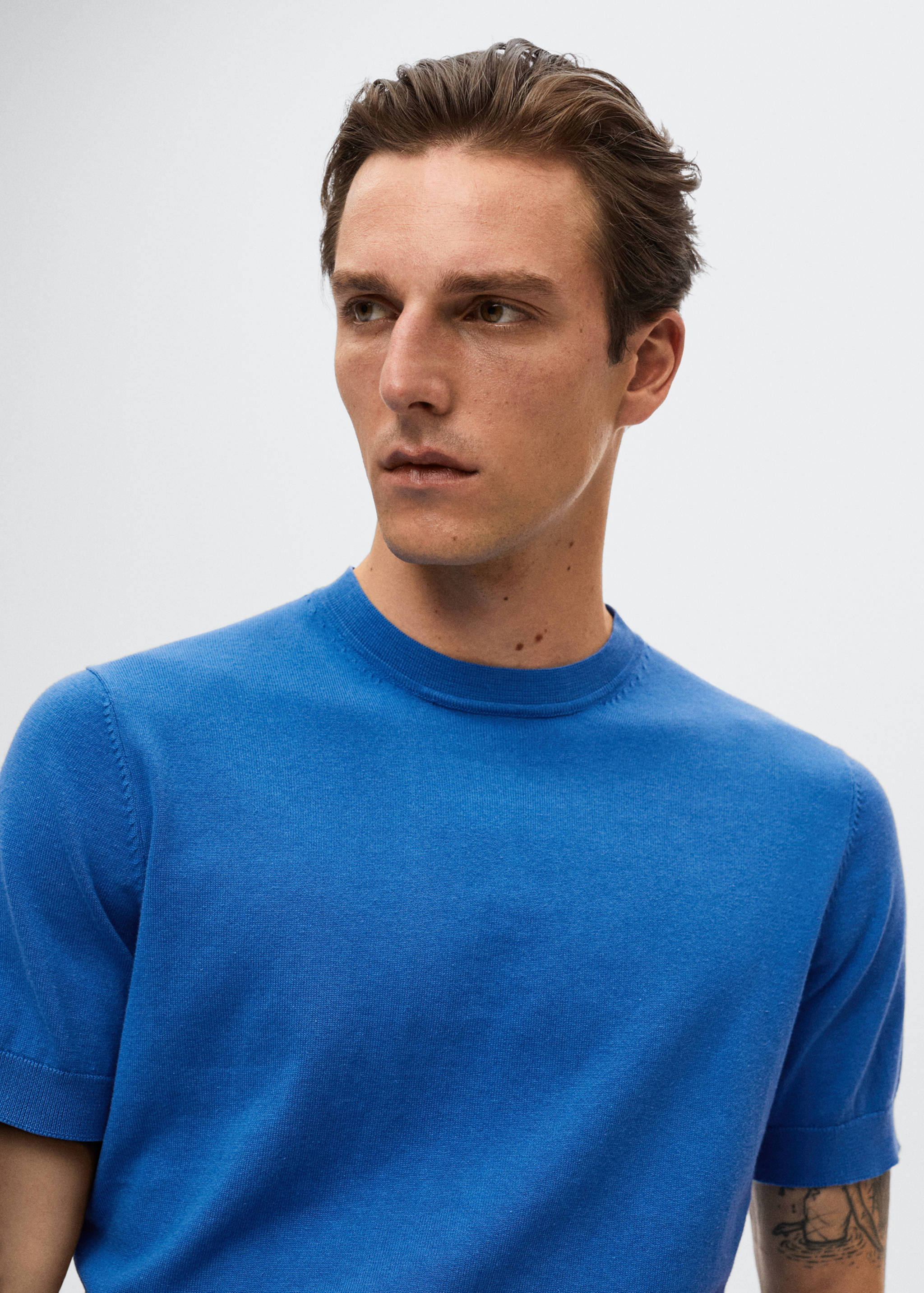 Knit cotton T-shirt - Details of the article 1
