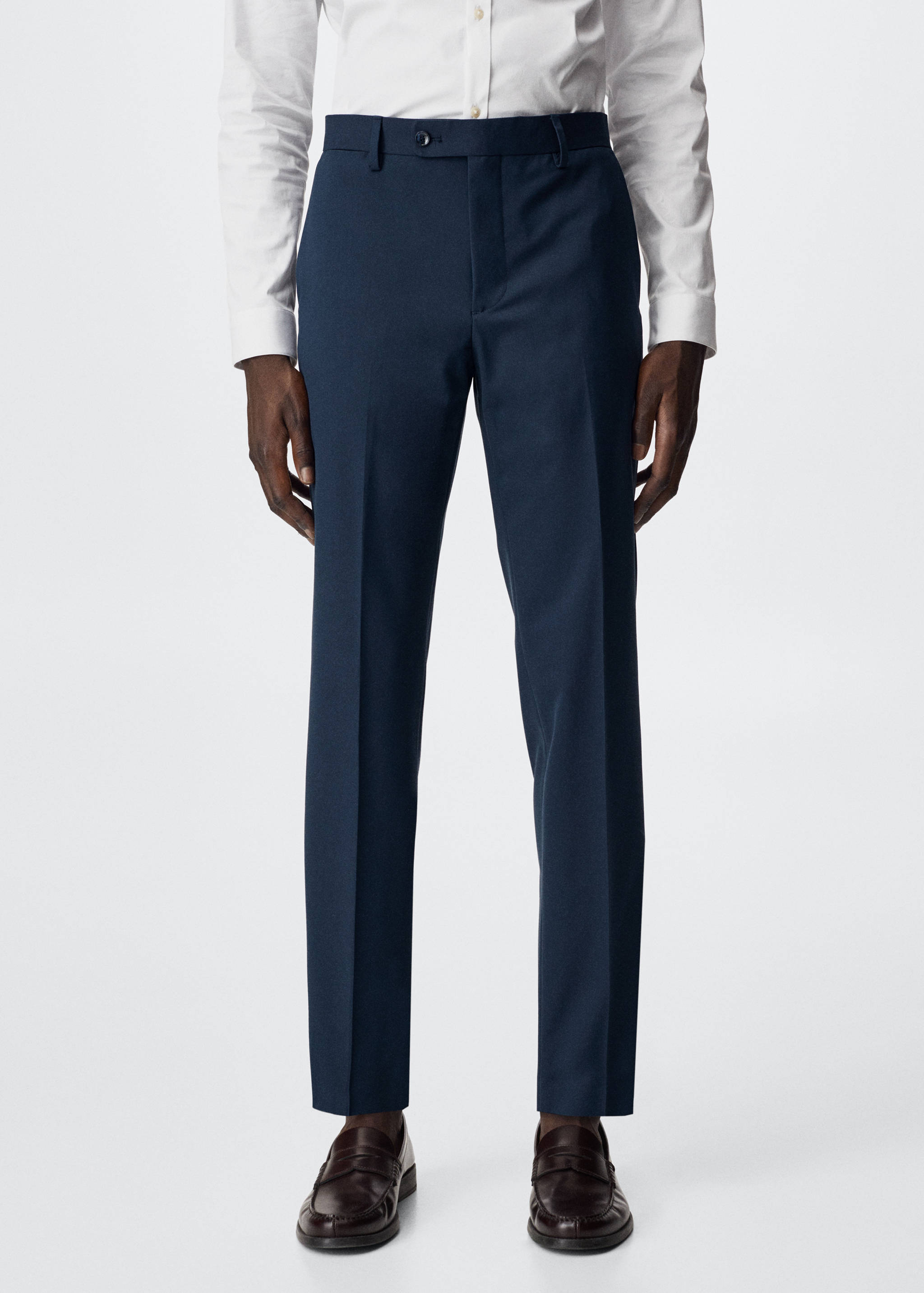 Slim fit microstructure suit trousers - Medium plane