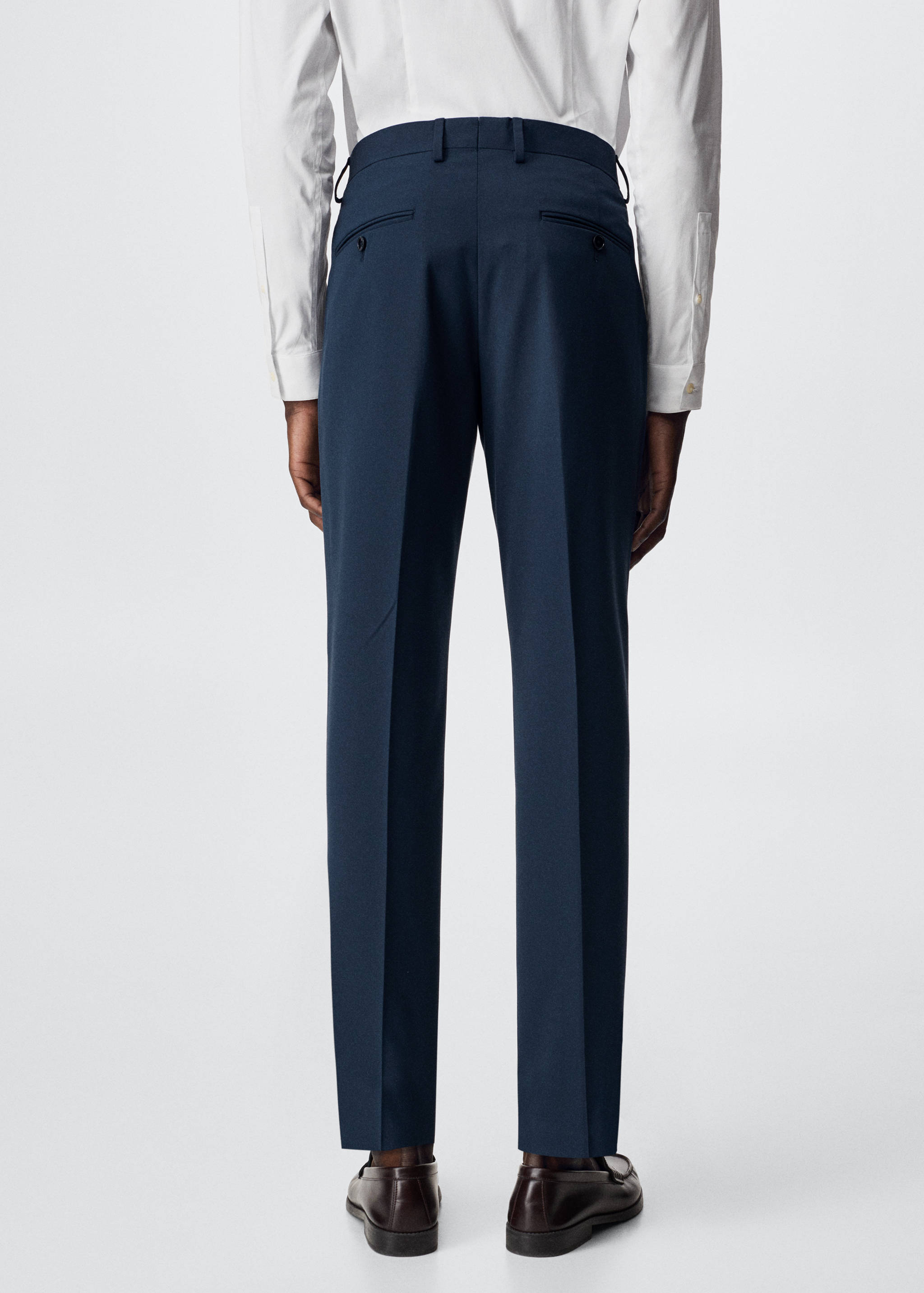 Slim fit microstructure suit trousers - Reverse of the article