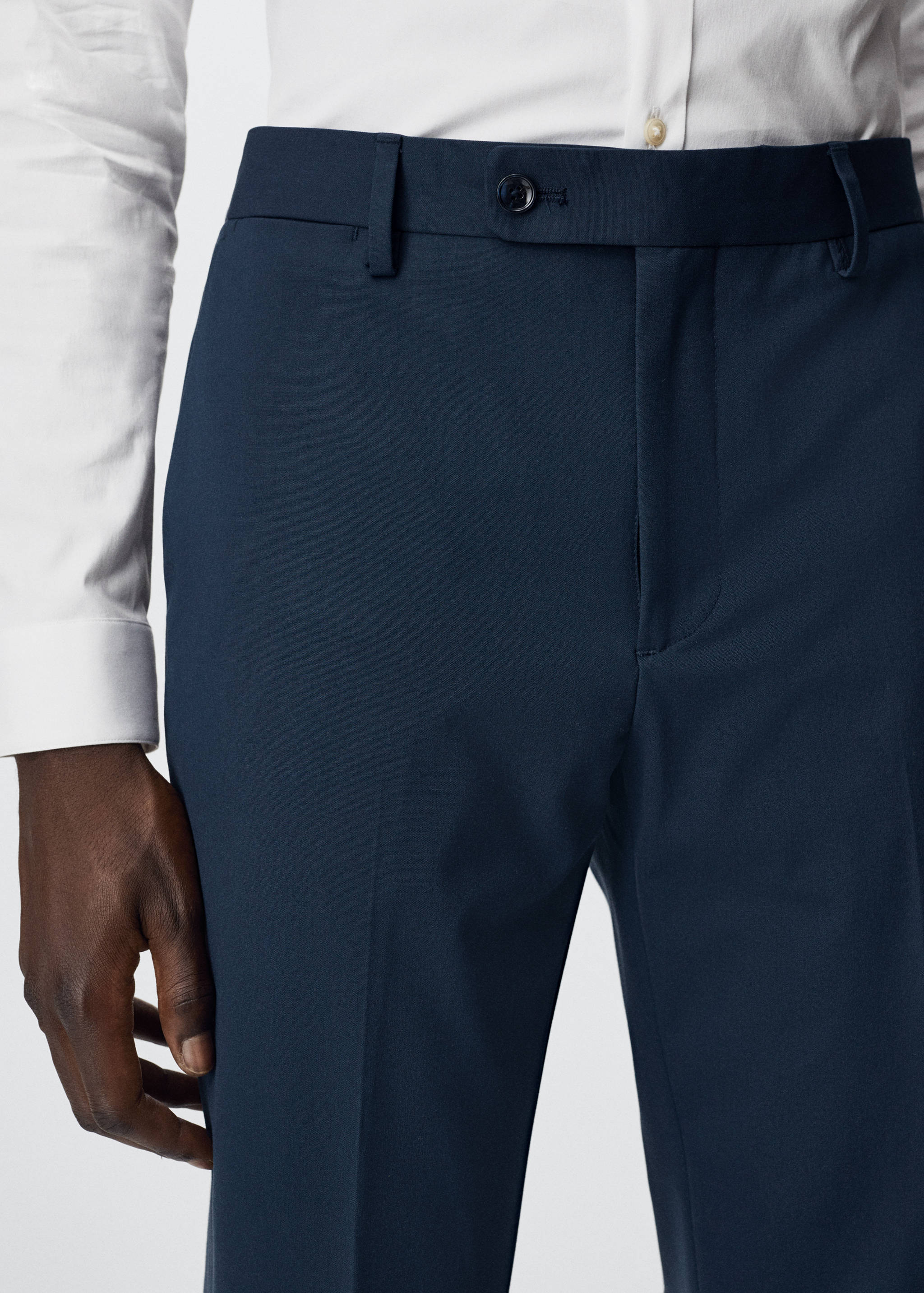 Slim fit microstructure suit trousers - Details of the article 1