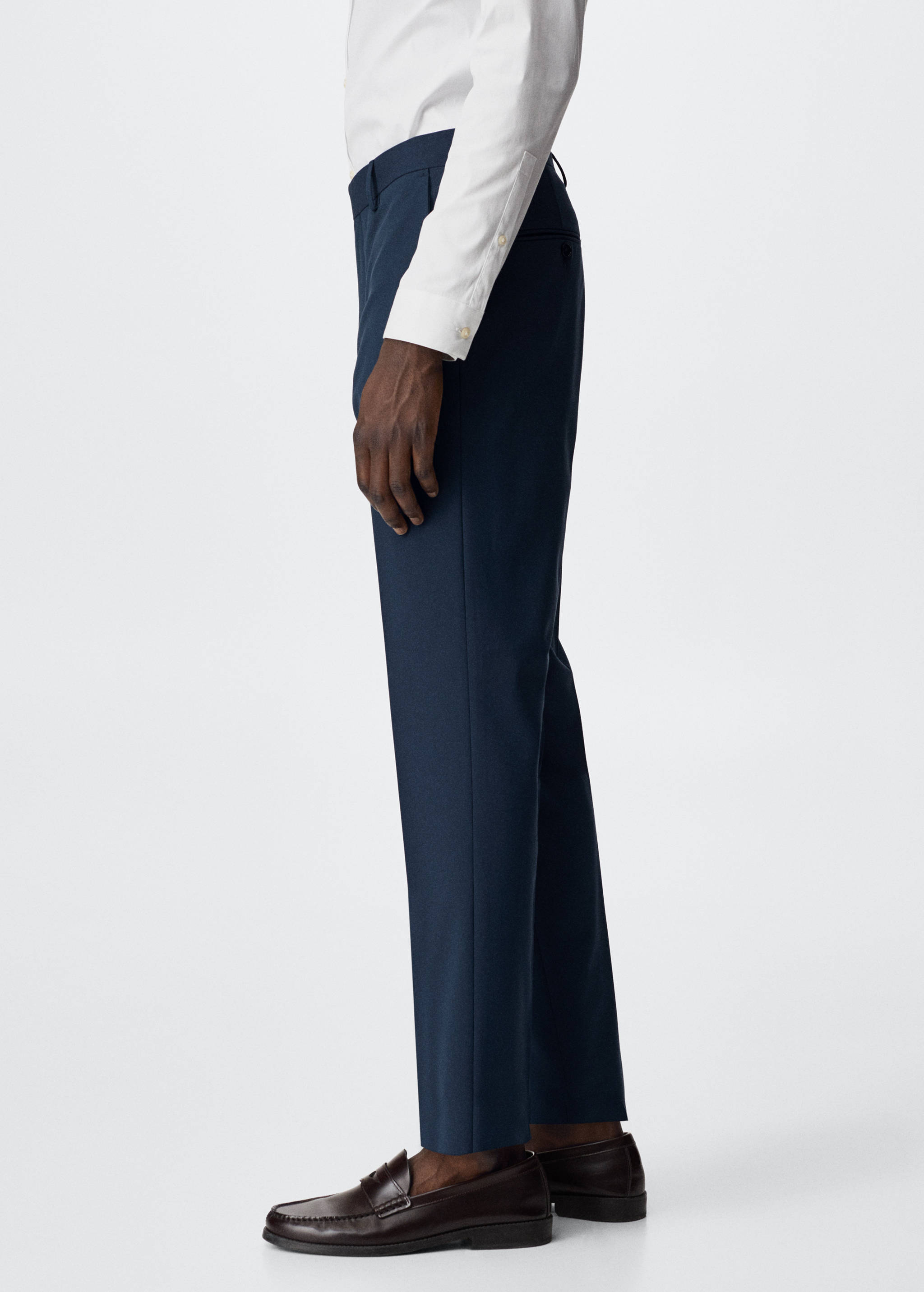 Slim fit microstructure suit trousers - Details of the article 2