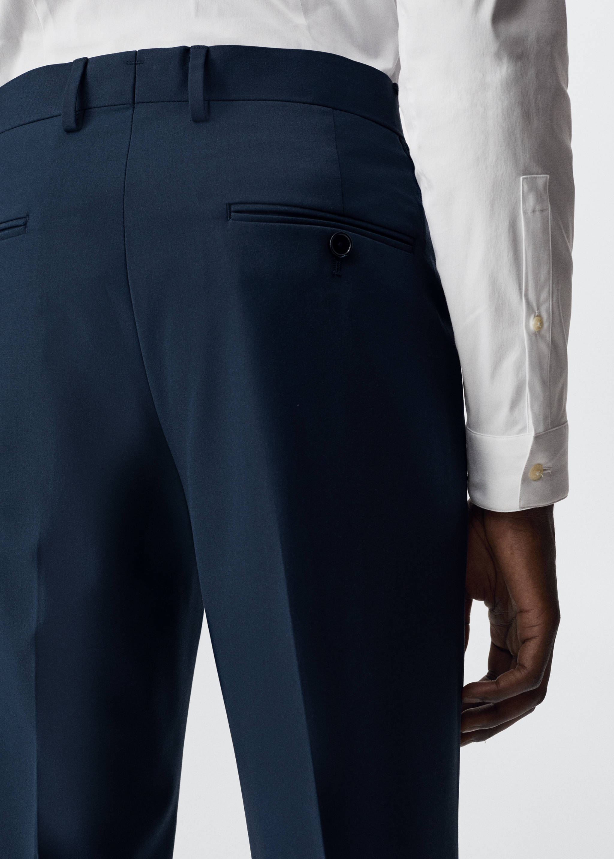 Slim fit microstructure suit trousers - Details of the article 3