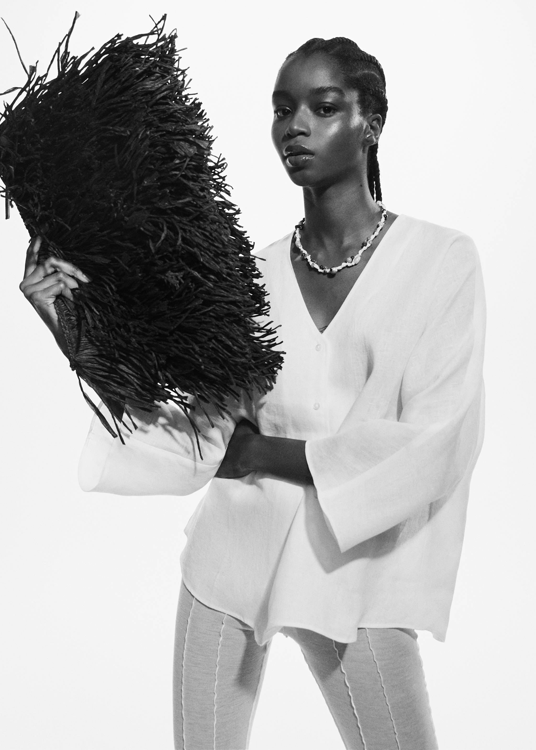 Bluse aus 100 % Leinen - Mittlere Ansicht