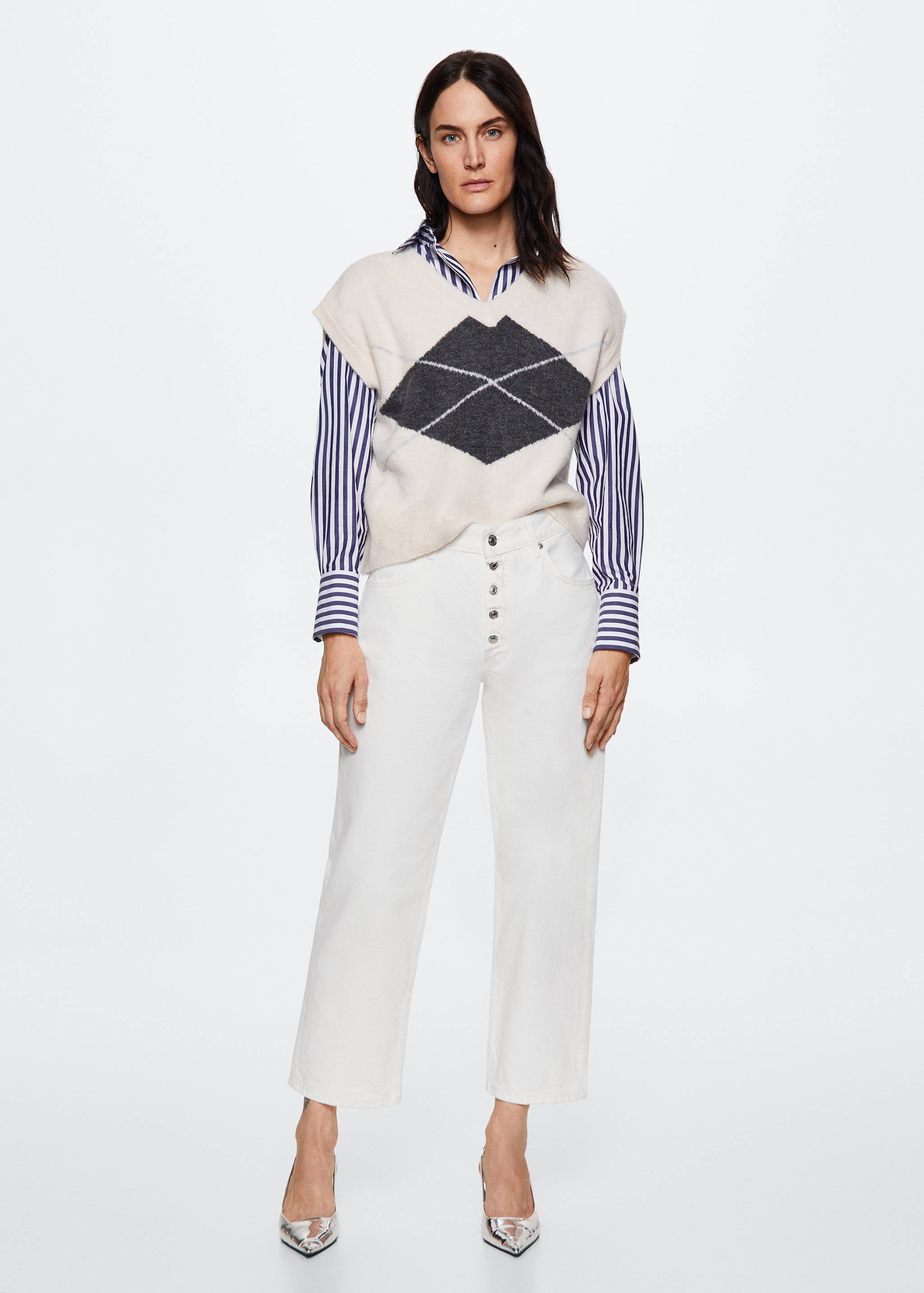 Jeans rectos crop - Plano general