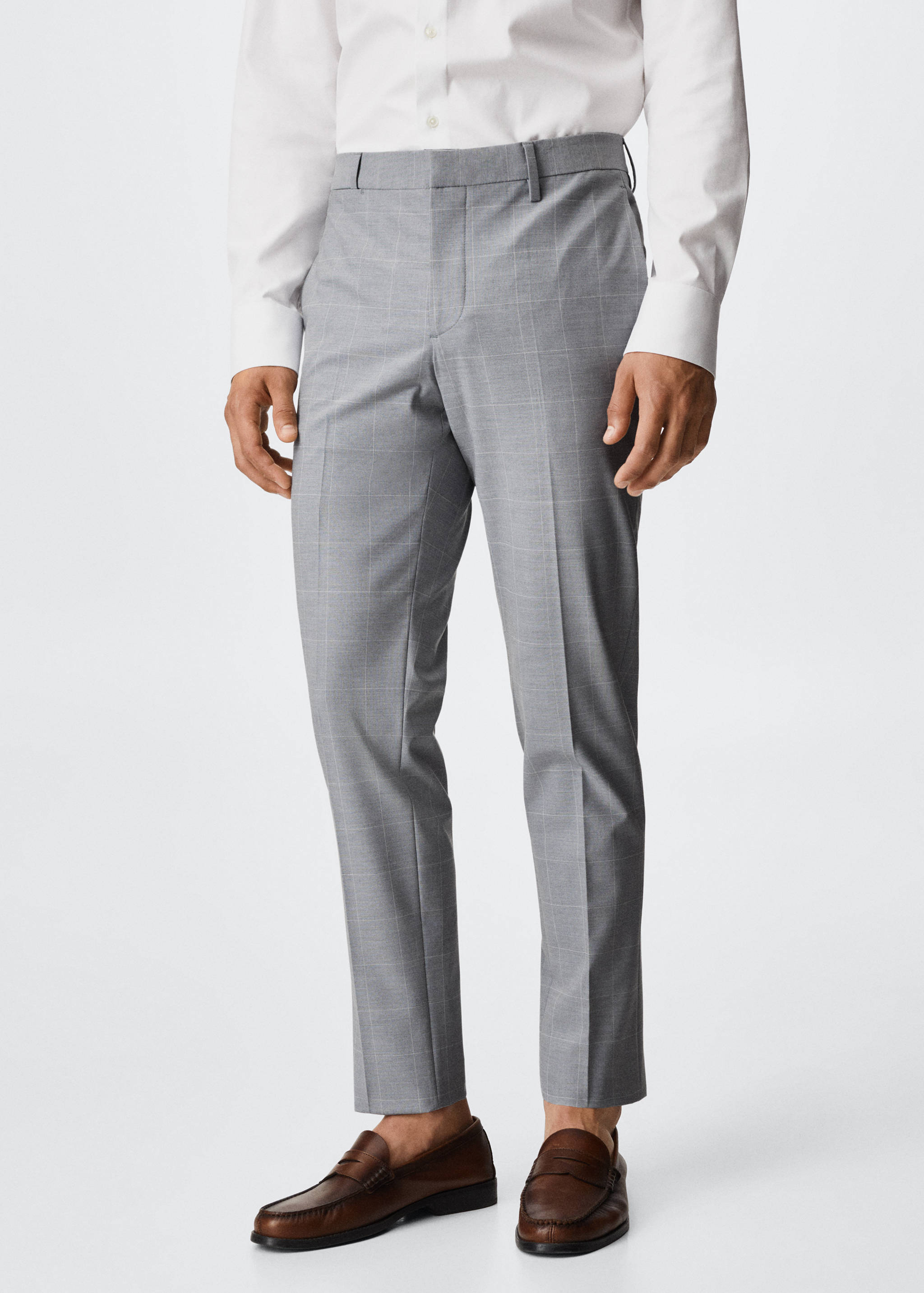 Super slim-fit Tailored check trousers - Medium plane