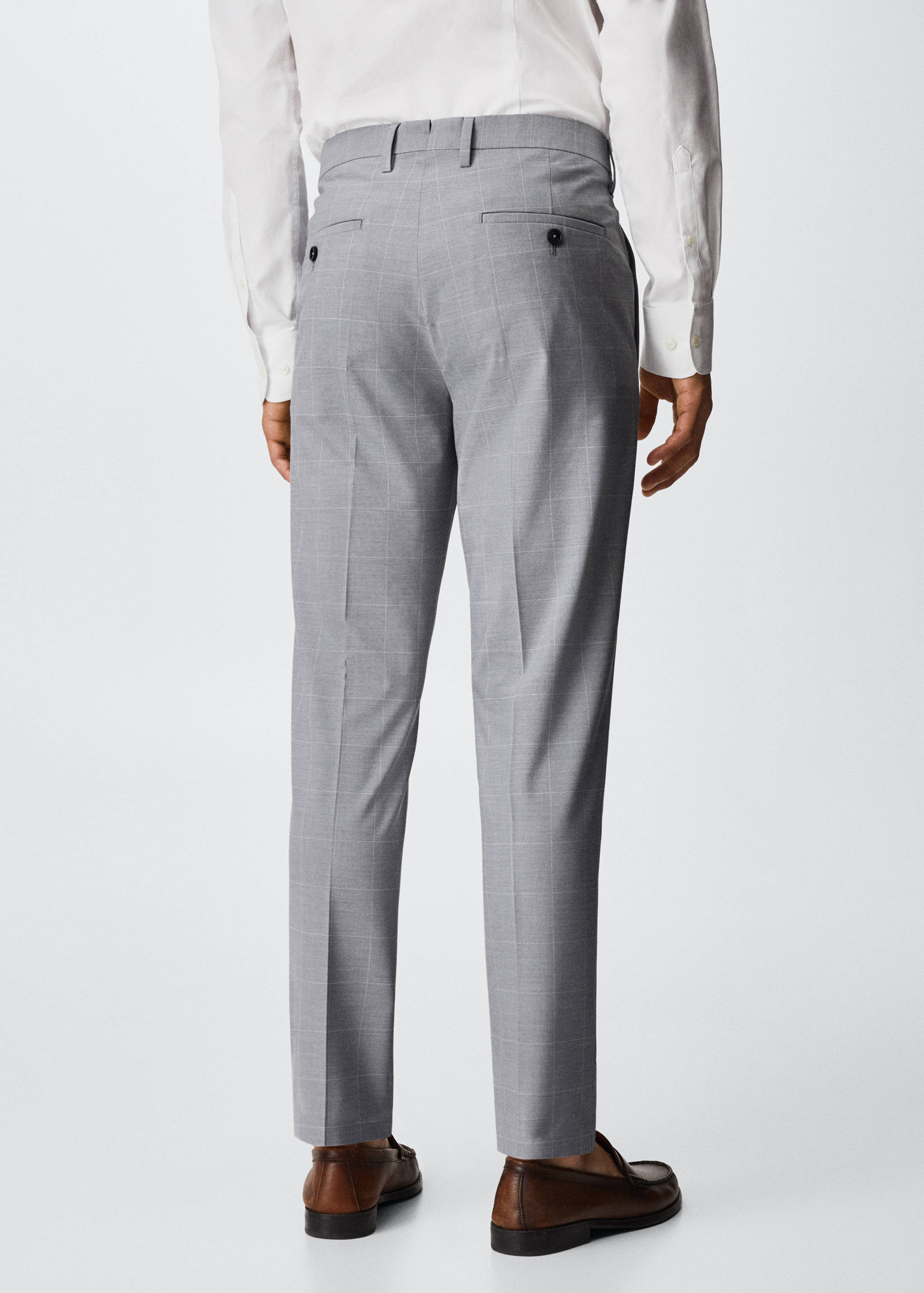 Super slim-fit Tailored check trousers - Reverse of the article