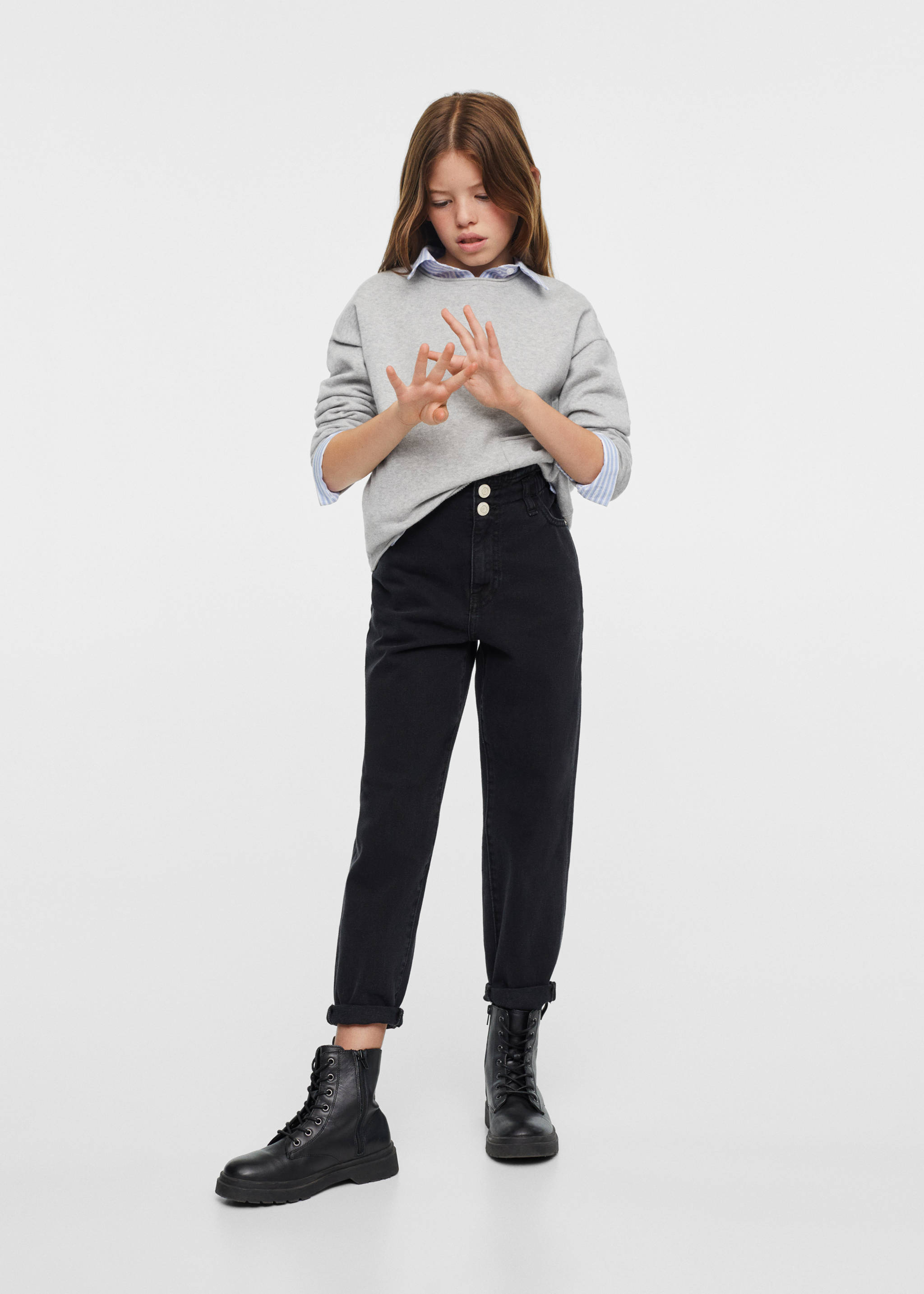 Pull-over coton poche - Plan moyen